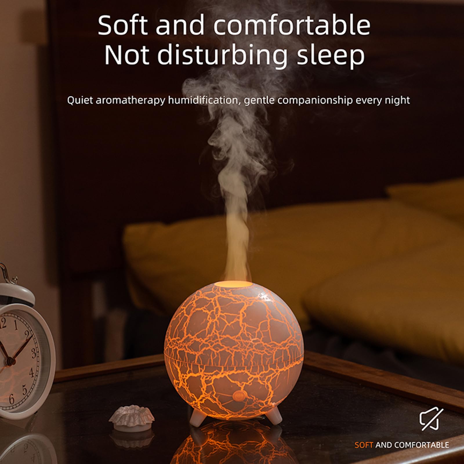 Volcano Humidifier Flame Aromatherapy Diffuser, 7 Colors Flame 200ml Essential Oil Diffusers