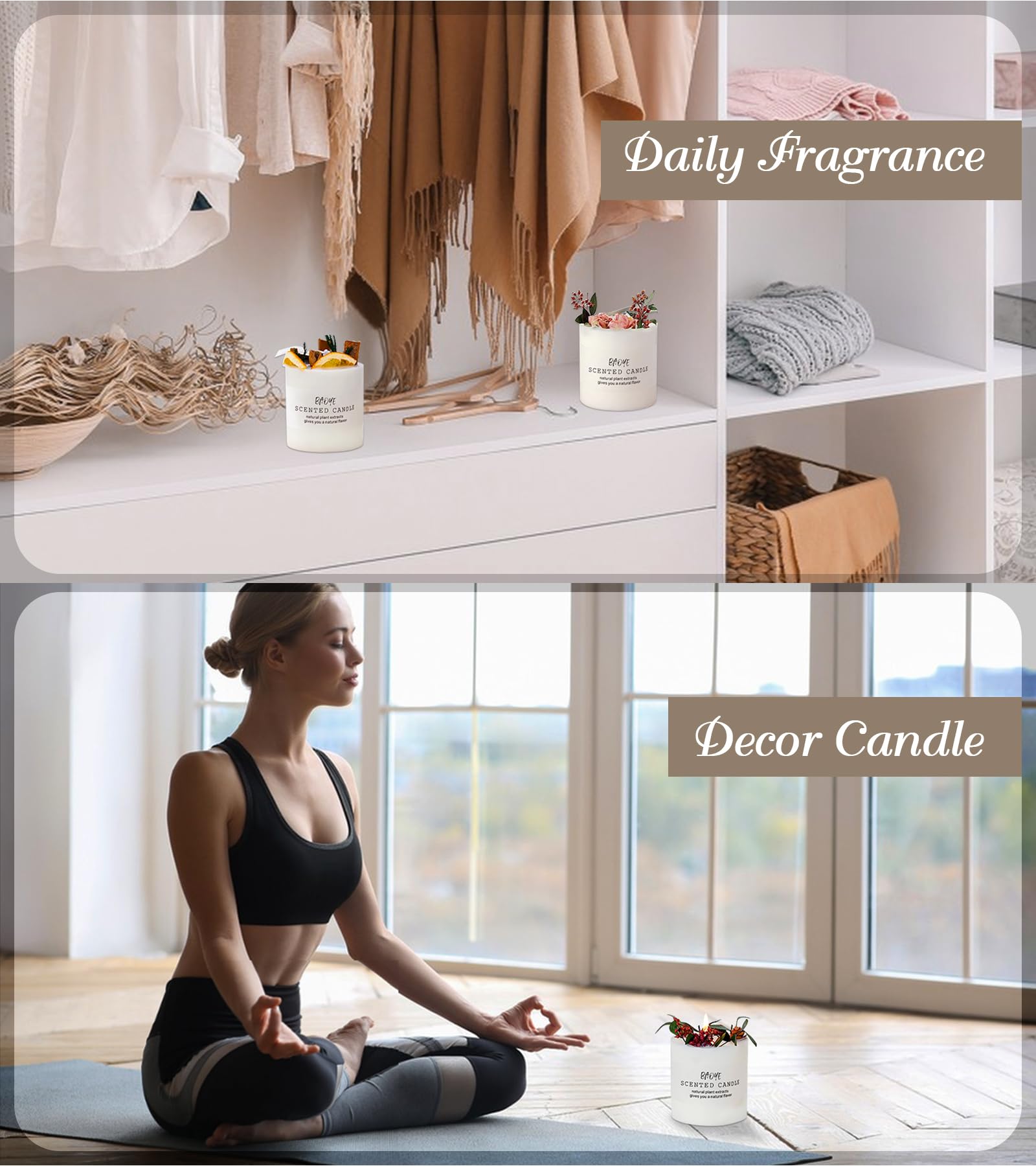 Candles Clearance | Eucalyptus & Orange Aromatherapy Candles | 10 oz Scented Candles Homarom