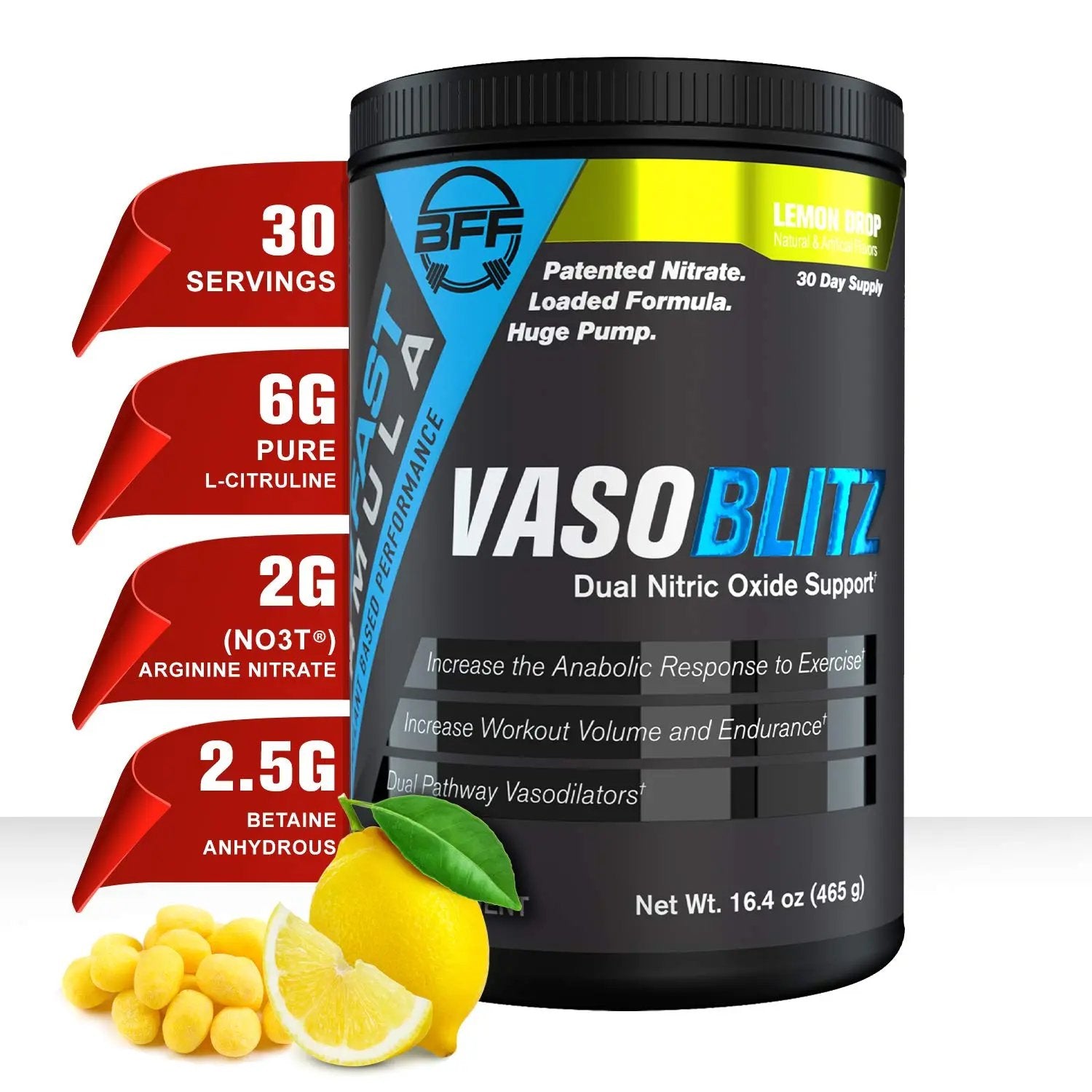 VASOBLITZ Award Winning Dual Nitric Oxide Pre Workout with NO3T Arginine Nitrate