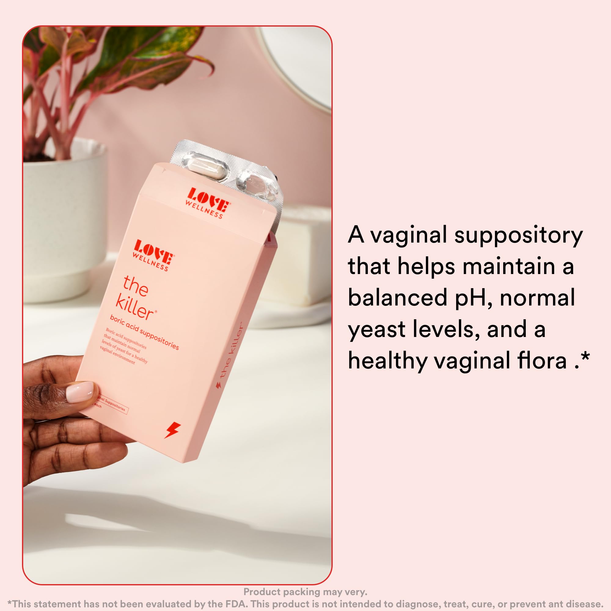 Love Wellness Good Girl Probiotics & The Killer | Vaginal pH Balance Supplement & Boric Acid Suppositories Love Wellness