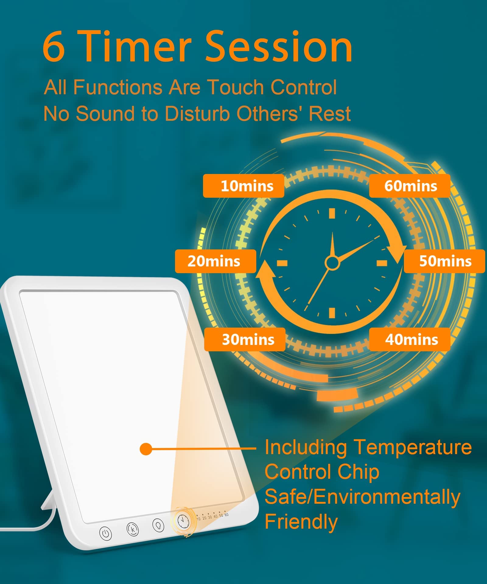 Sotipevs Light Therapy Lamp - 15,000 Lux Sun Lamp, UV-Free Therapy Light with 3 Color Temperature Sotipevs