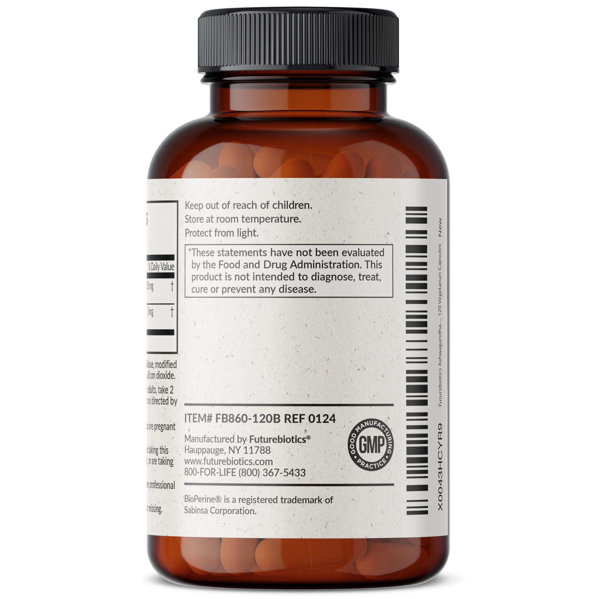 Futurebiotics Ashwagandha Extra Strength Stress & Mood Support with BioPerine Futurebiotics