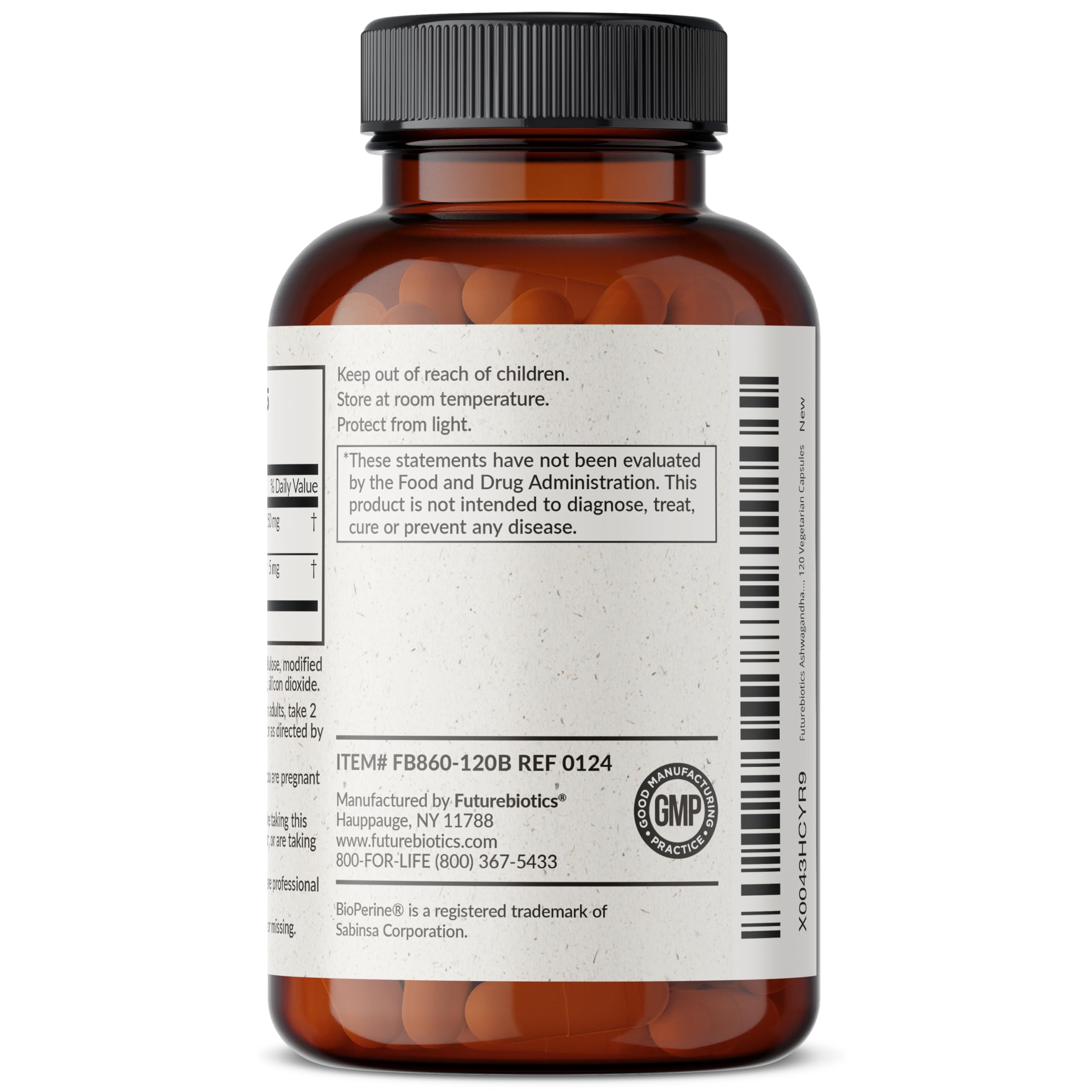 Futurebiotics Ashwagandha Extra Strength Stress & Mood Support with BioPerine Futurebiotics