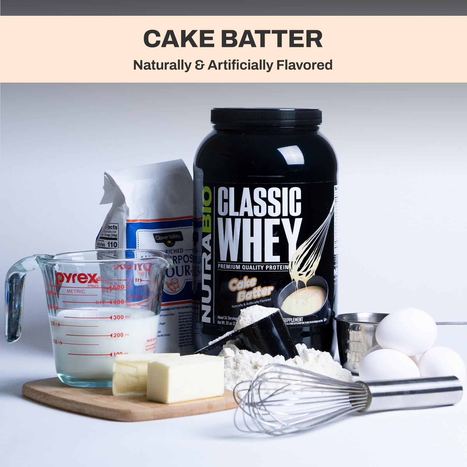 NutraBio Classic Whey Protein Powder- 25G Protein Per Scoop - Full-Spectrum Amino NutraBio