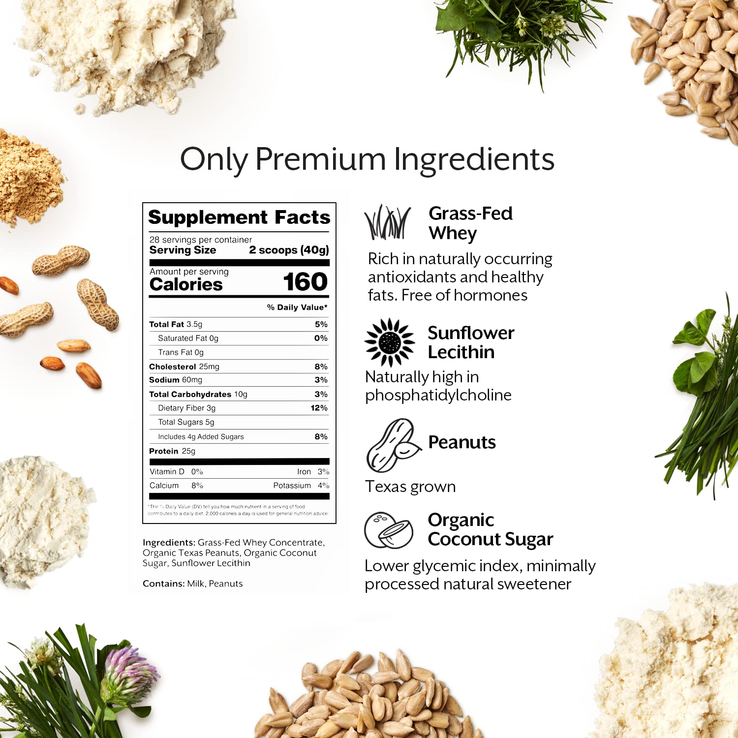 Promix Whey Protein Powder, Peanut Butter - 2.5lb Bulk - Grass-Fed & 100% All Natural ProMix Nutrition