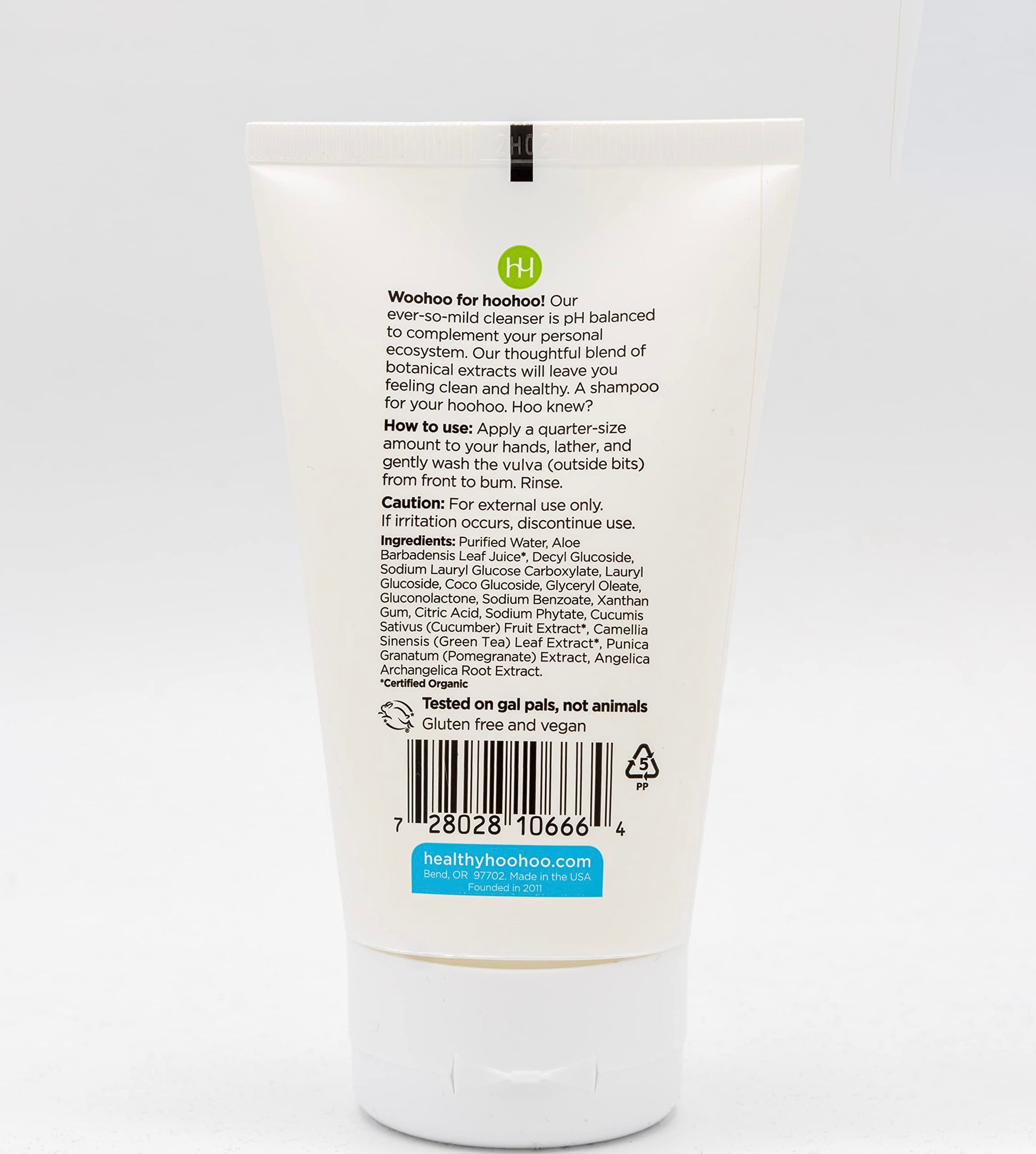 healthy hoohoo Gentle Feminine Wash - Organic Ingredients, pH Balanced, Fragrance Free healthy hoohoo