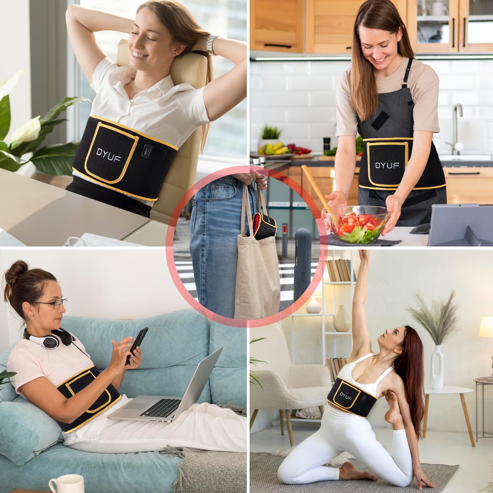 Red Light Therapy Belt DYUF Infrared Light Therapy : Muscle Recovery, Pain Relief, and Healing Device DYUF