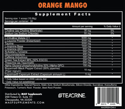 MASF Rush Pre-Workout (Orange-Mango)
