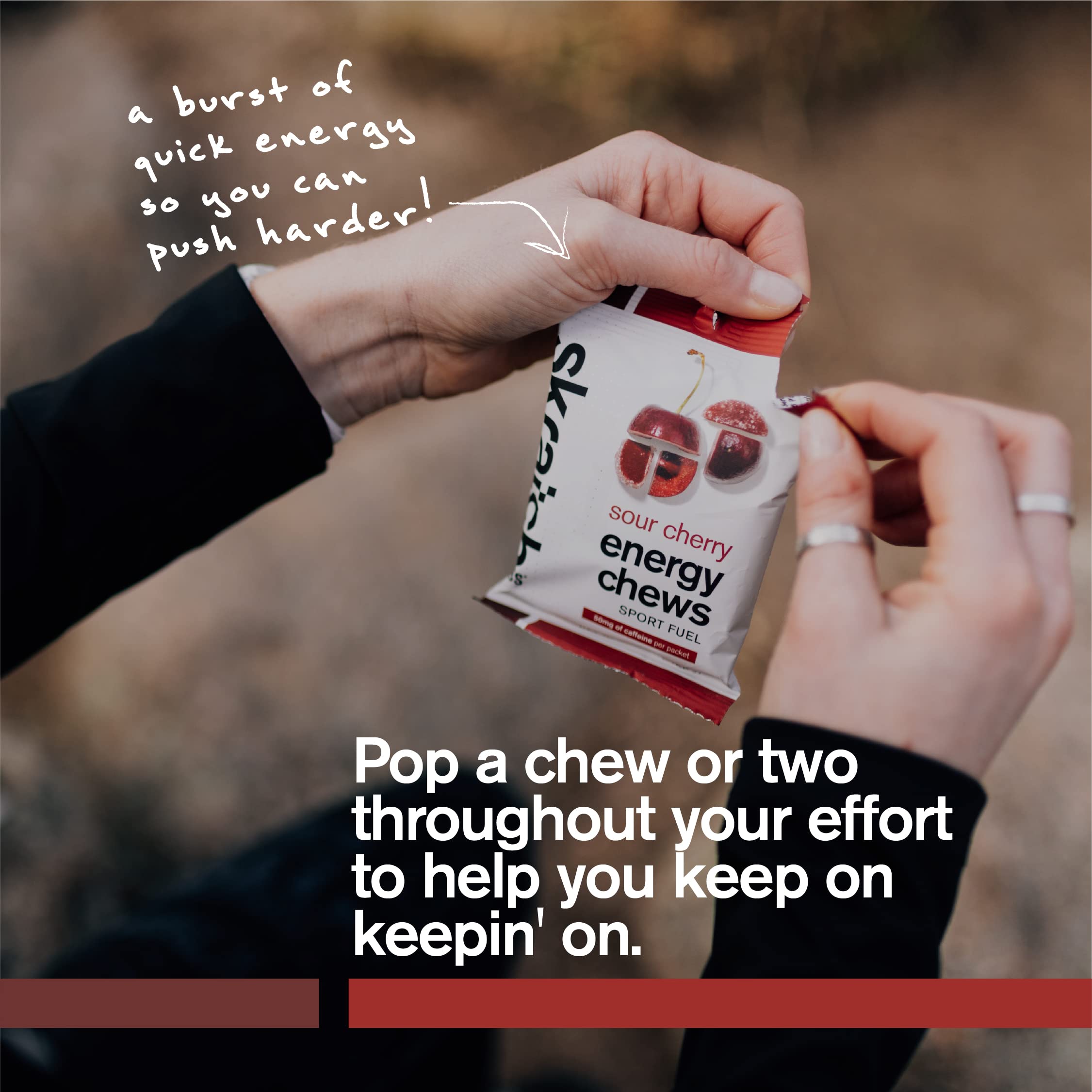 Skratch Labs Sport Energy Chews, Sour Cherry with Caffeine (10 Pack)