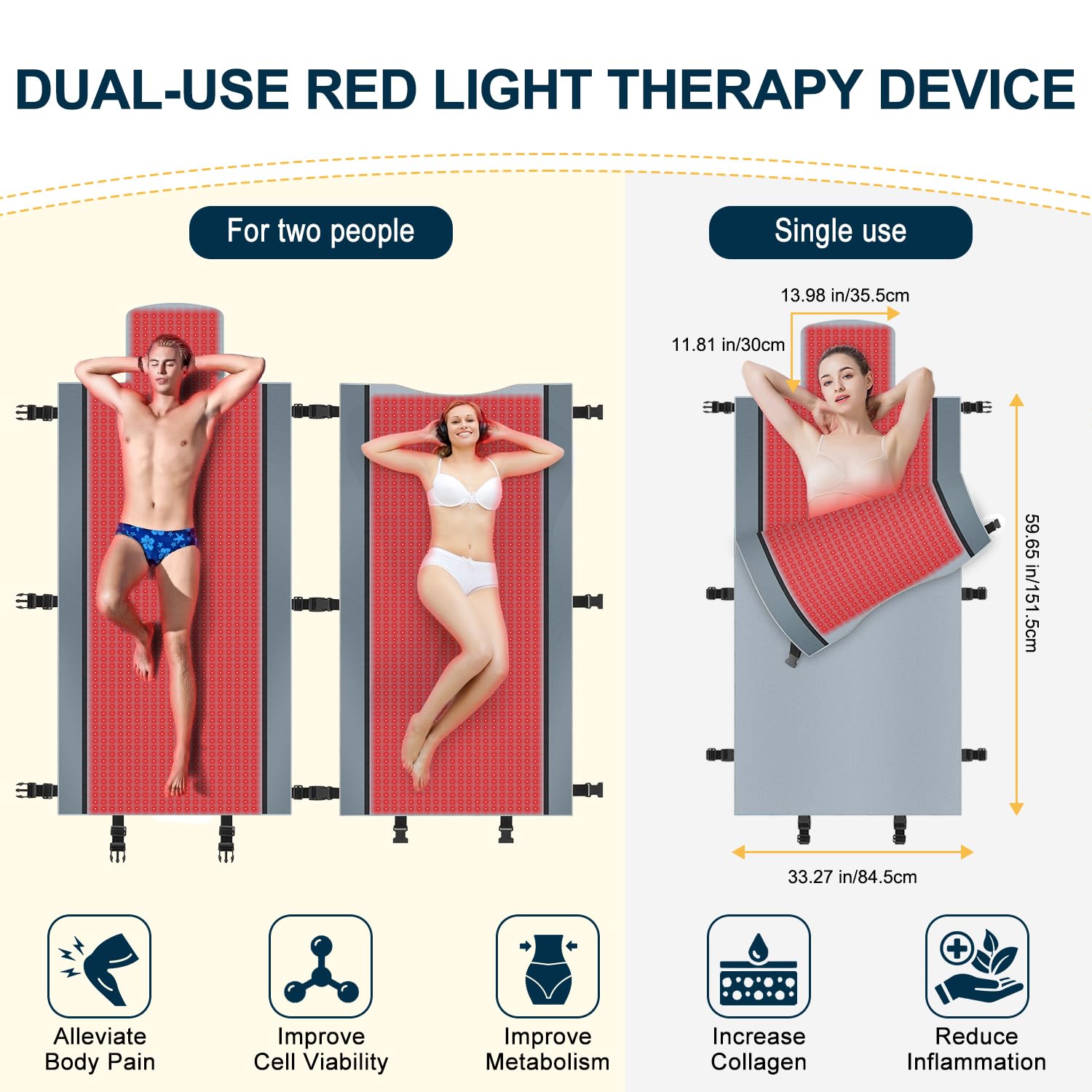 Red Light Therapy for Body - Full Body Red Light Therapy Mat, 71.0x33.30in, 2570Pcs 660nm Kaoudt
