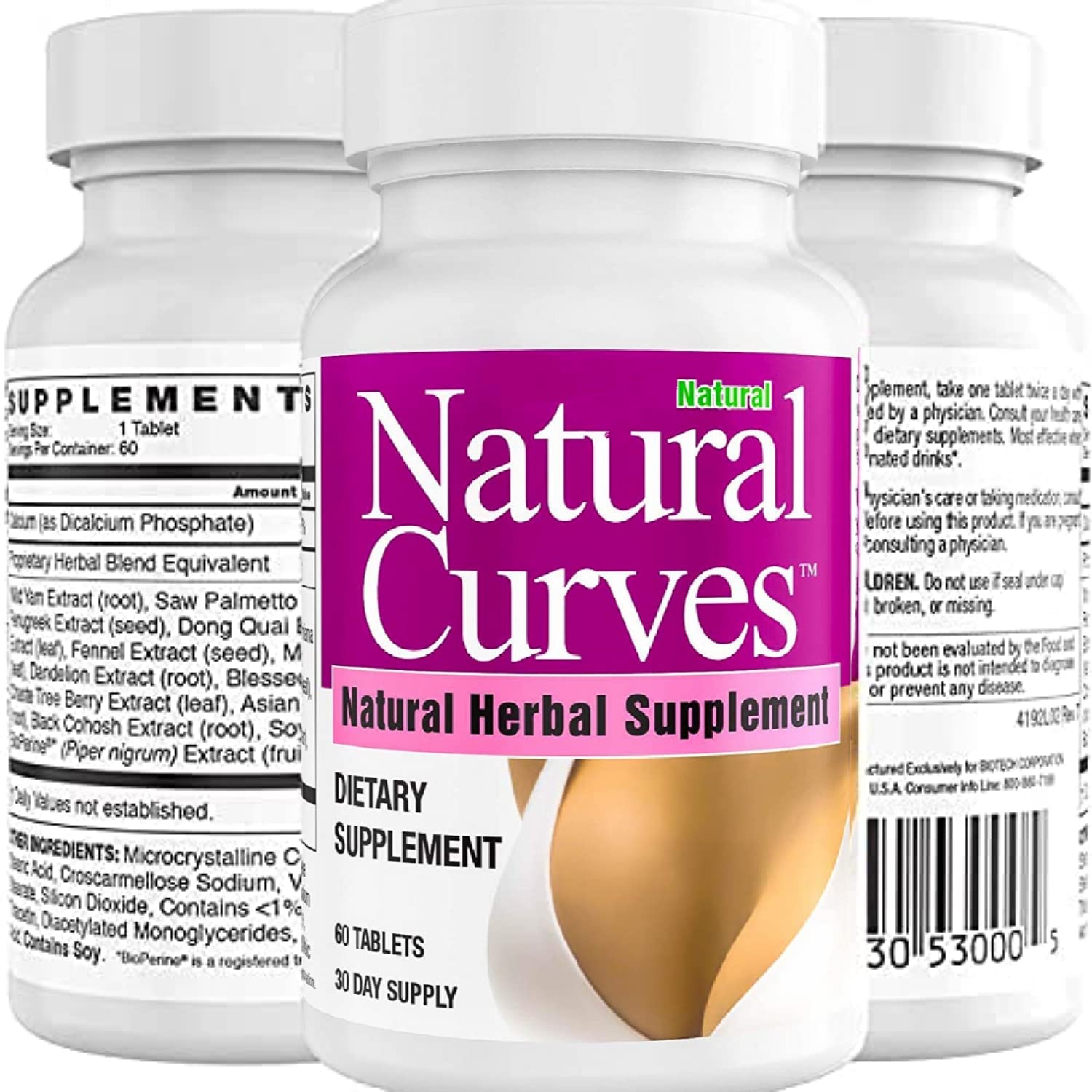 Natural Breast Enhancement Pills with Saw Palmetto Woman Support - 2 Pack Natural Curves