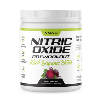 Snap Supplements Preworkout Beet Root Powder, Nitric Oxide Pre Workout with Organic