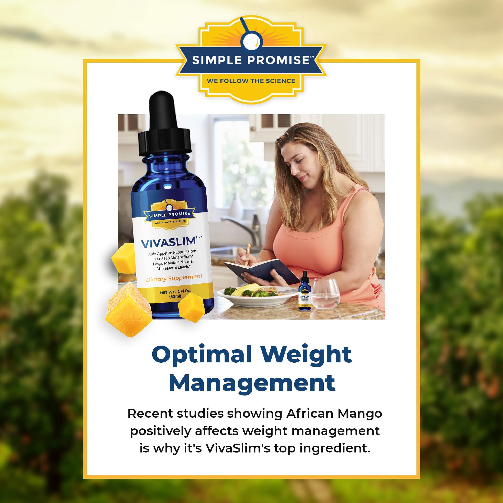 Simple Promise - VivaSlim - Natural Liquid Drops with African Mango, 2 fl oz Simple Promise