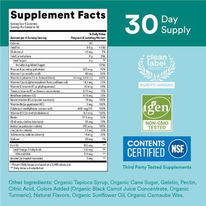SmartyPants Prenatal Vitamins for Women, Multivitamin Gummies: Omega 3 Fish Oil (EPA/DHA)