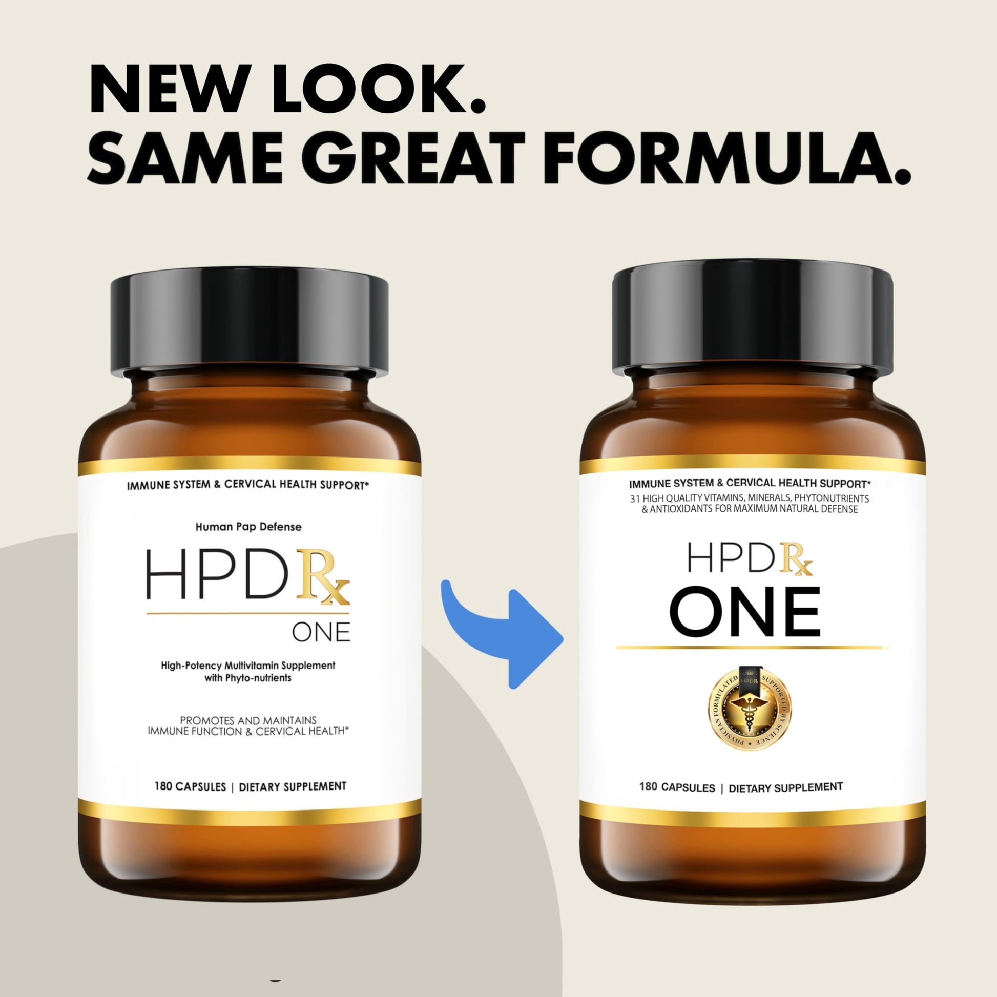 HPD Rx ONE Immunity Boost Multivitamin | HPV Supplements for Women and Men, 2 Pack HPD Rx