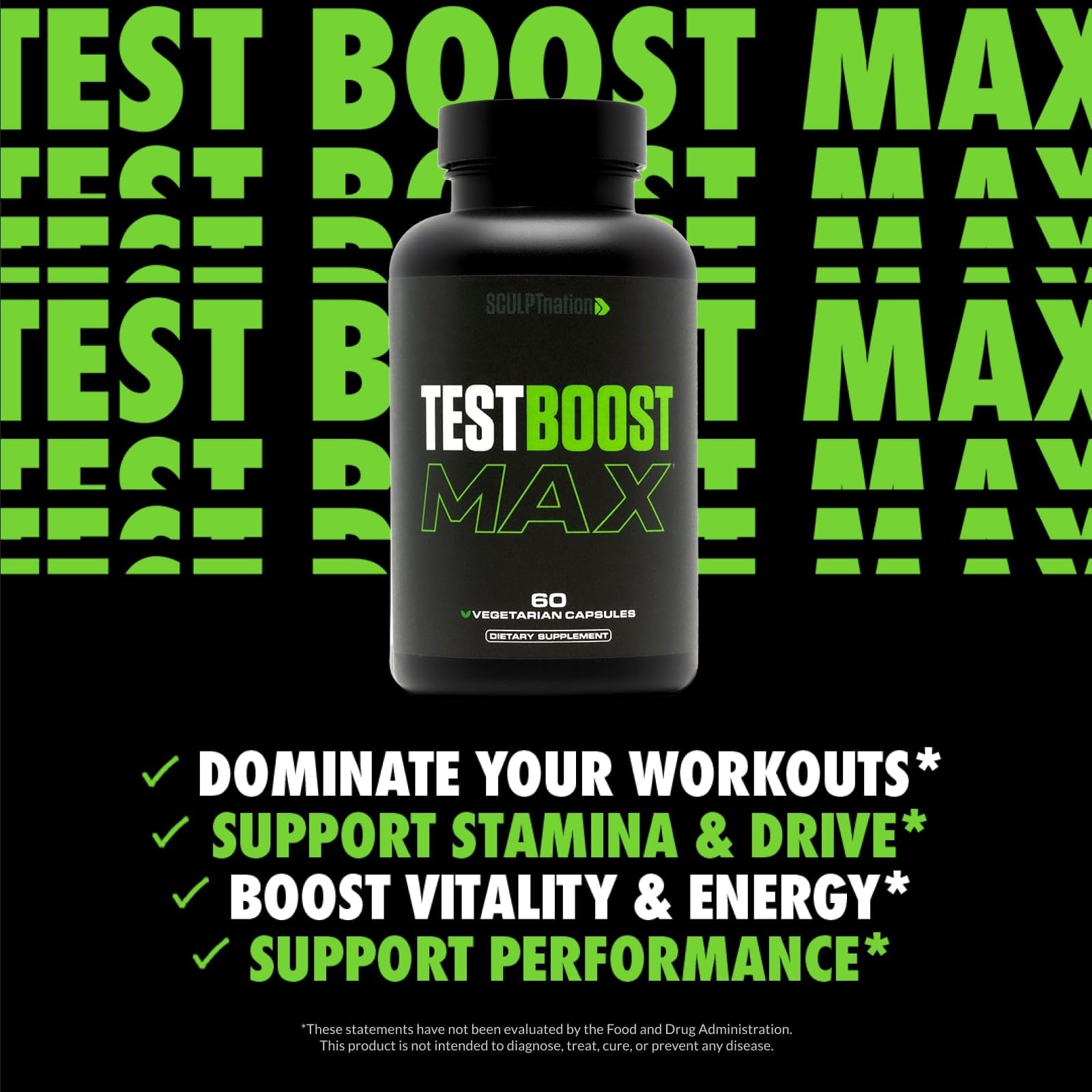 Sculpt Nation by V Shred Test Boost Max - Testosterone Supplement for Men Sculpt Nation
