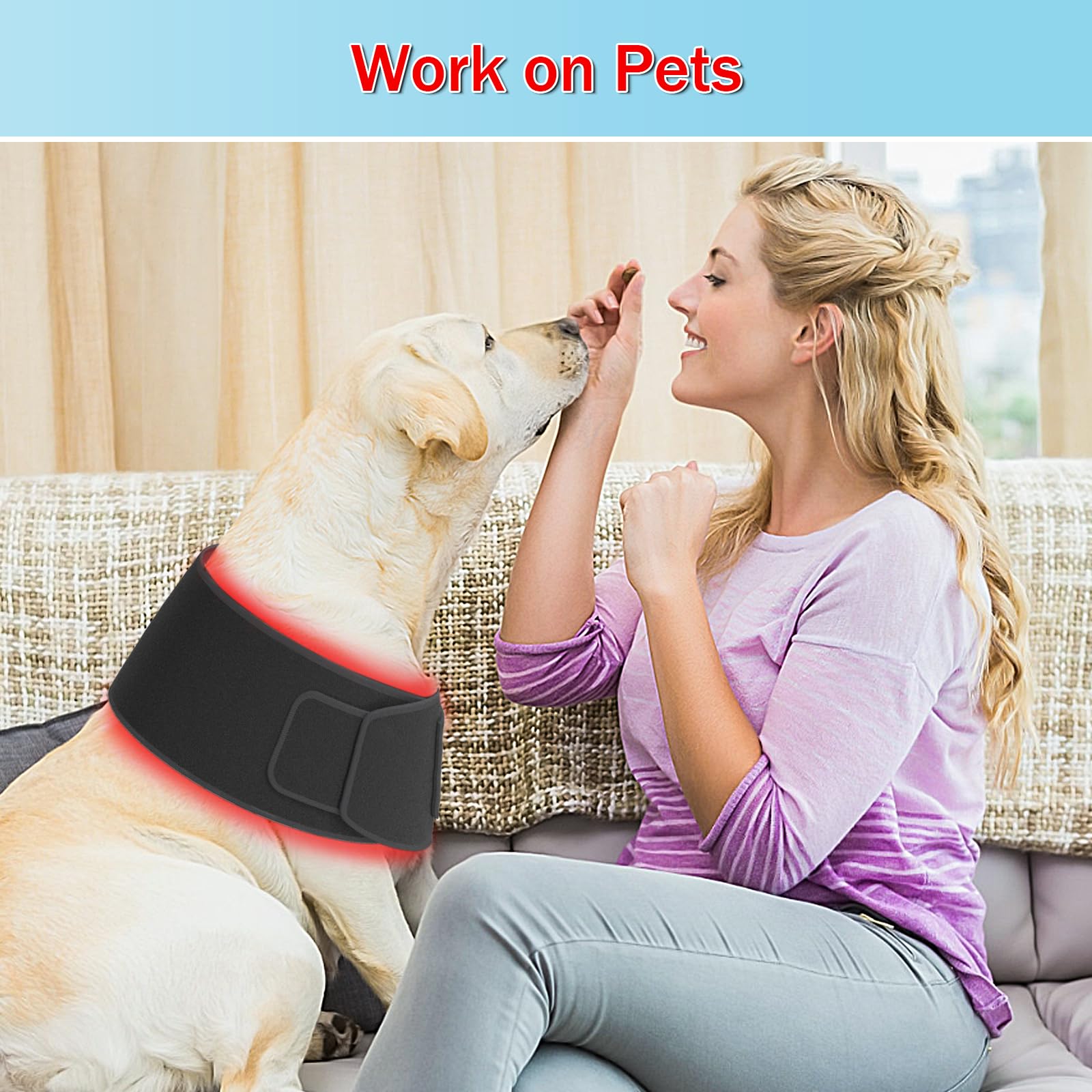 Red Light Therapy Belt Near-Infrared-Light Therapy Wrap for Body Wearable Large Pad for Waist Back Shoulder with Timer Controller Aptoyu