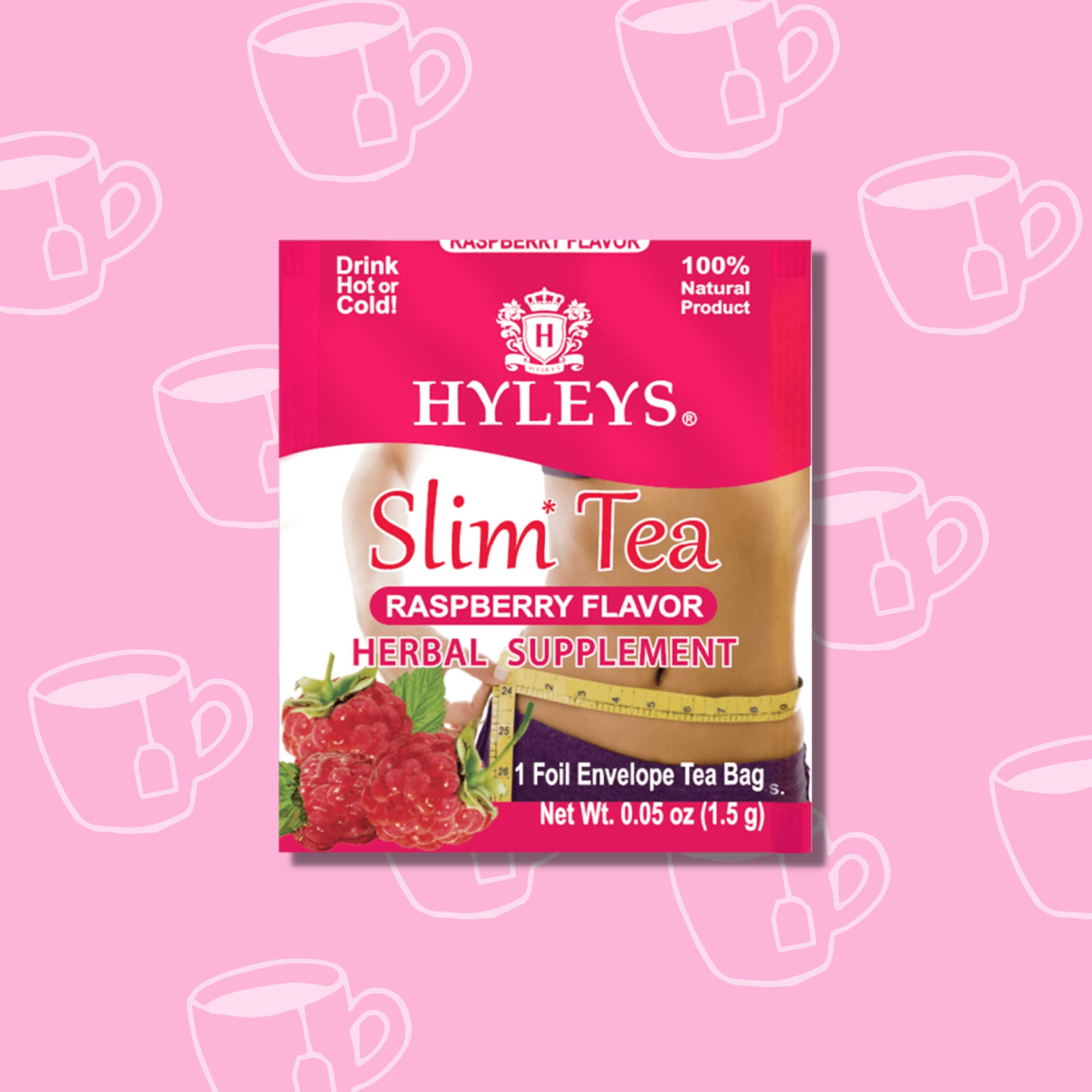 Hyleys Slim Tea Raspberry Flavor - Weight Loss Herbal Supplement Cleanse and Detox HYLEYS
