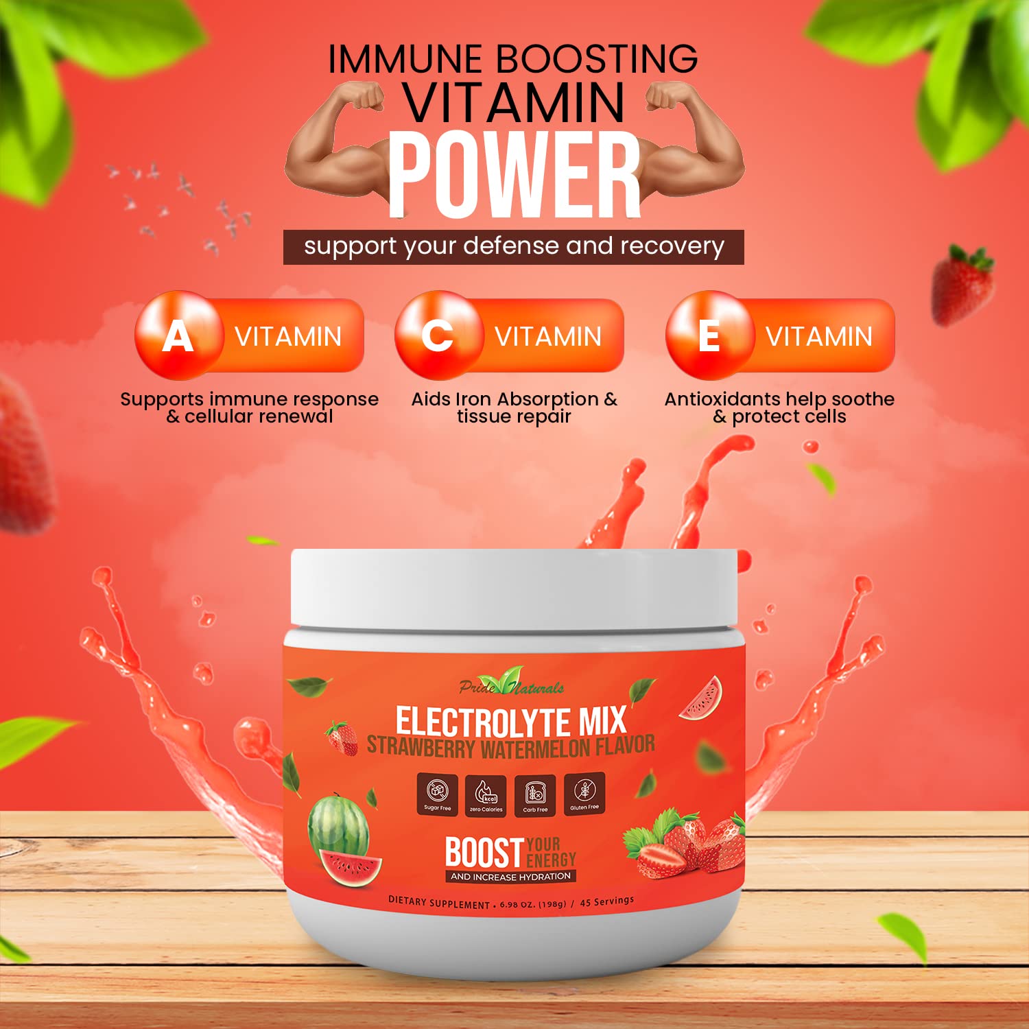 Electrolyte Powder - Refreshing Workout Recovery Electrolytes, Sugar Free, Gluten Free Pride Naturals, Inc