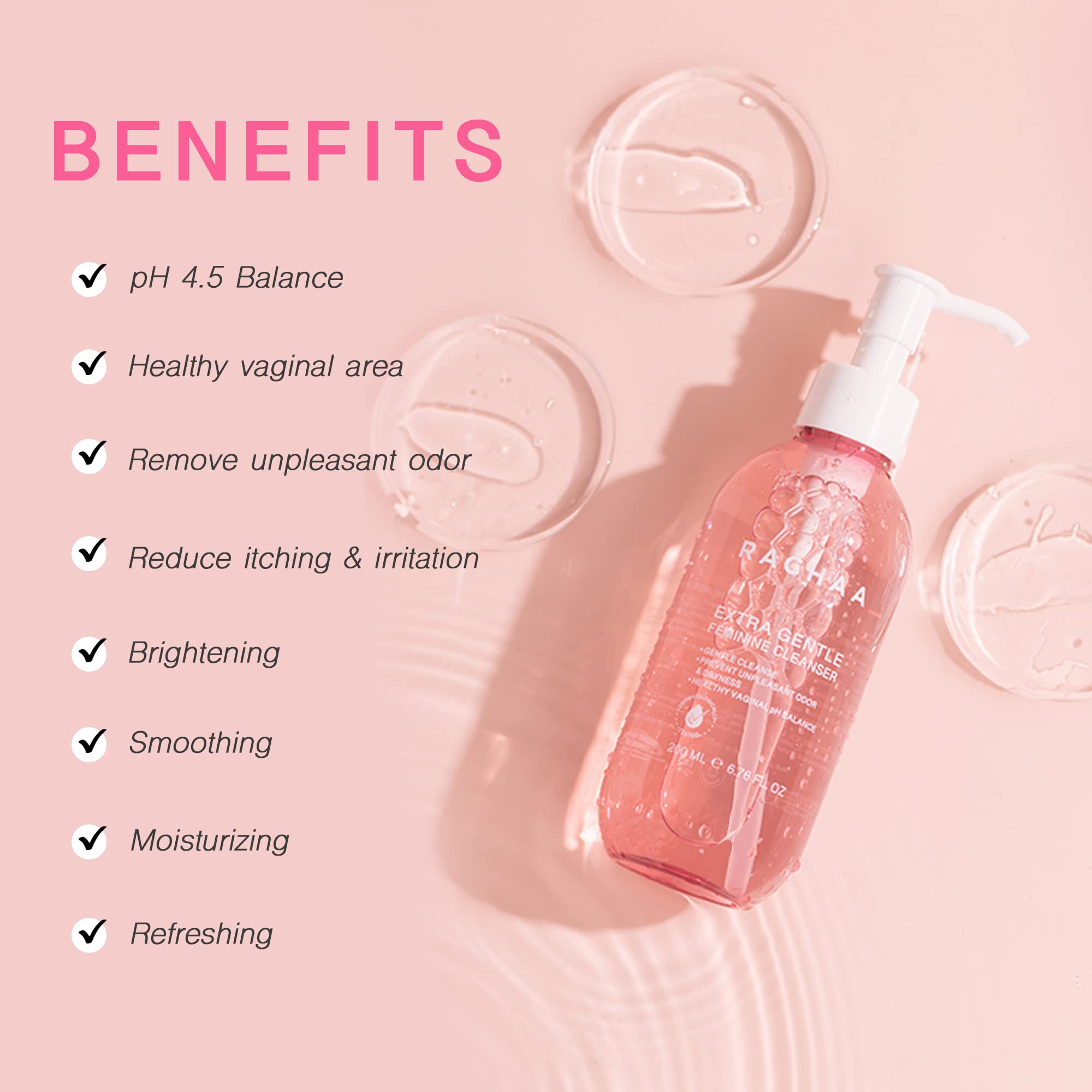 RACHAA Feminine Wash for Women, Lightening and Moisturizing, pH Balance Intimate Wash RACHAA