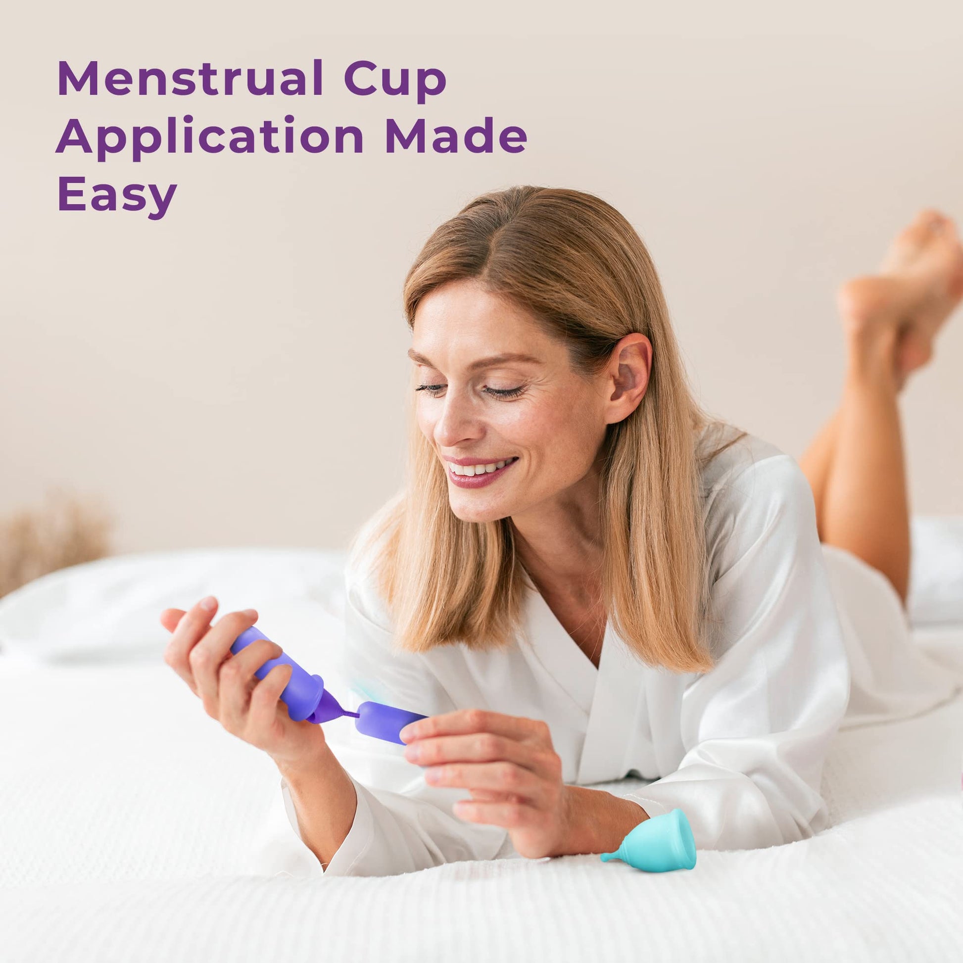 Ecoblossom Menstrual Cup Applicator Tool - Comfortable & Easy Insertion - Compatible EcoBlossom