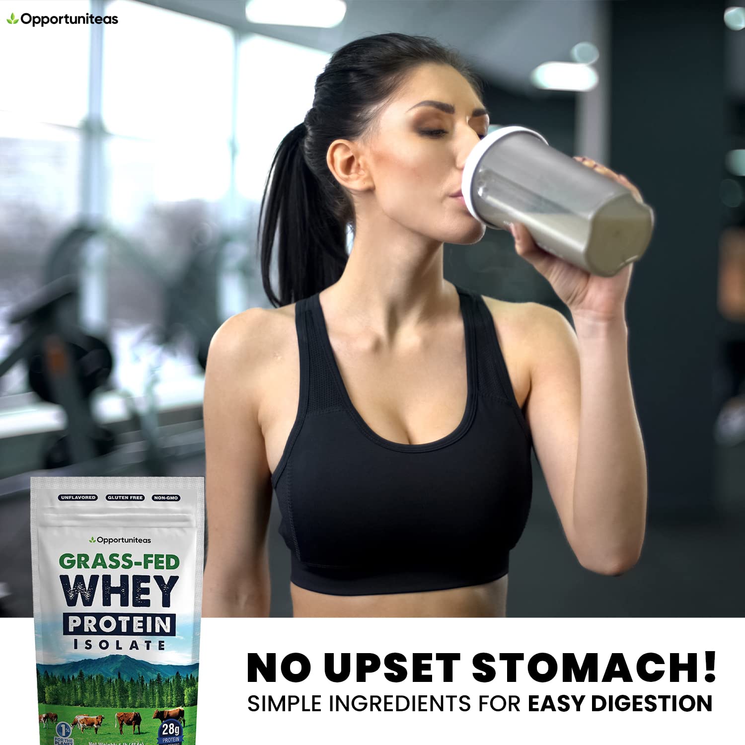 Opportuniteas Grass Fed Whey Protein Isolate Powder - Unflavored Whey Protein Isolate Opportuniteas