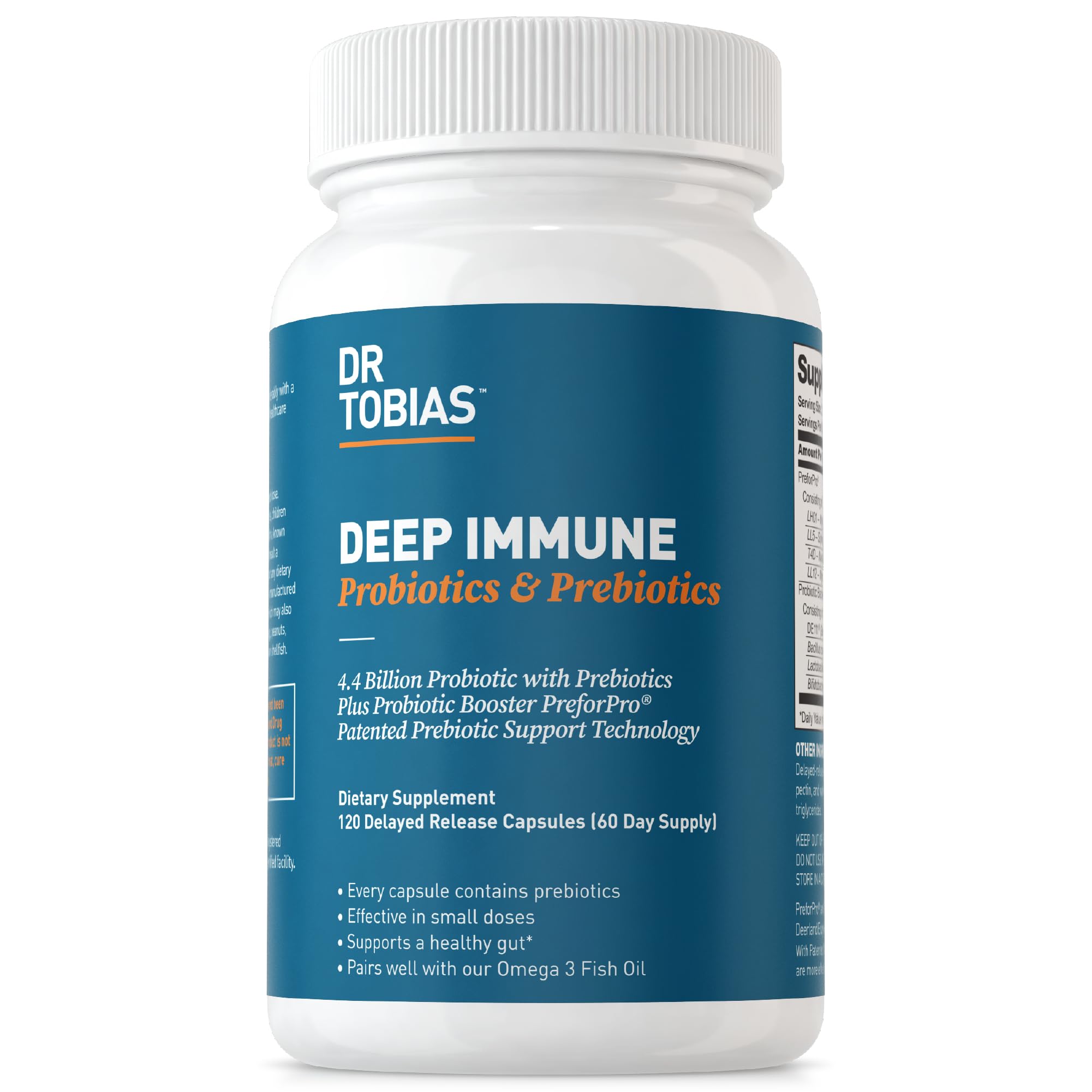 Dr. Tobias Deep Immune Probiotics & Prebiotics, 4.4 Billion CFU Probiotics for Women 