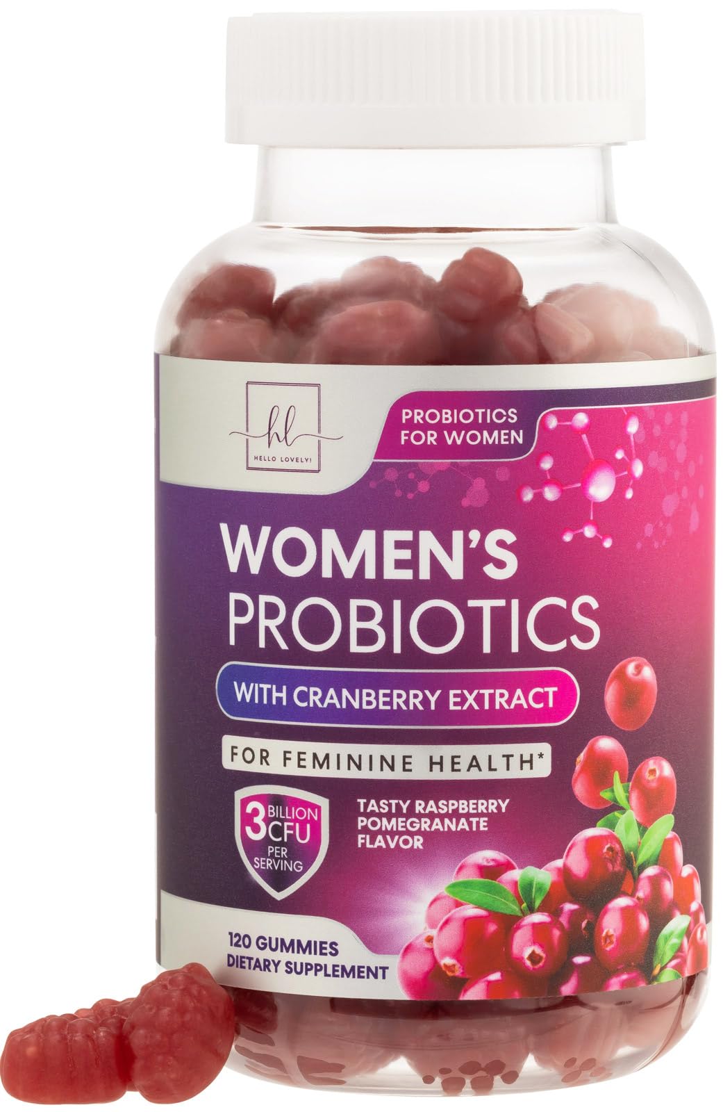 Probiotics for Women + Cranberry - 3 Billion CFU Guaranteed & 6 Vegan Strains for Women's