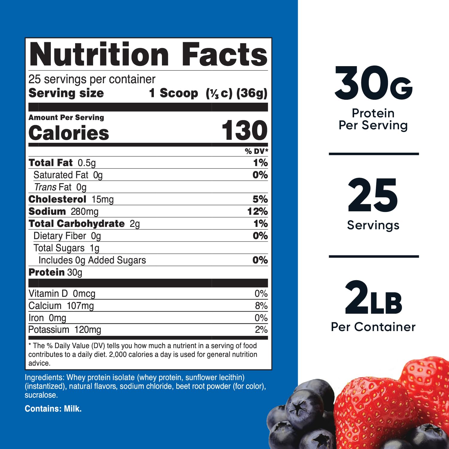 Nutricost Whey Protein Isolate (Strawberry Acai, 2 Pounds) Nutricost