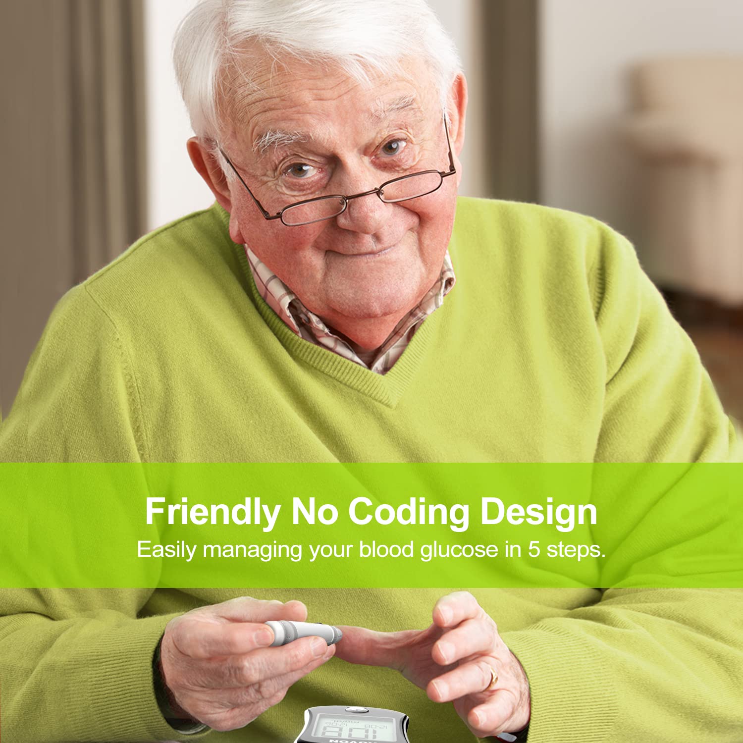 AUVON Blood Glucose Monitor Kit, High Accuracy Blood Sugar Test Kit AUVON