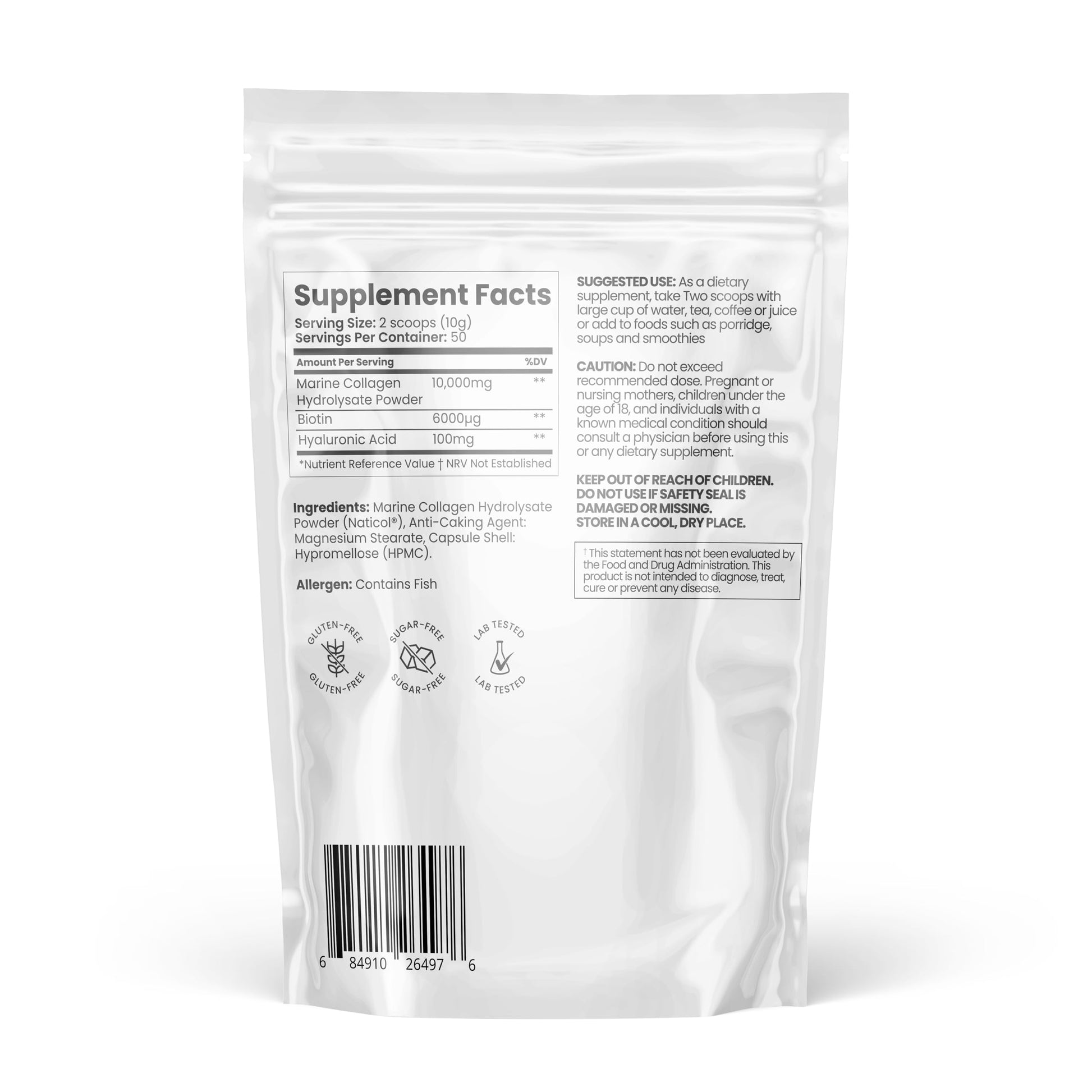 Collagen Powder for Women with Added Biotin and Hyaluronic Acid, Colageno for Women Lidoque