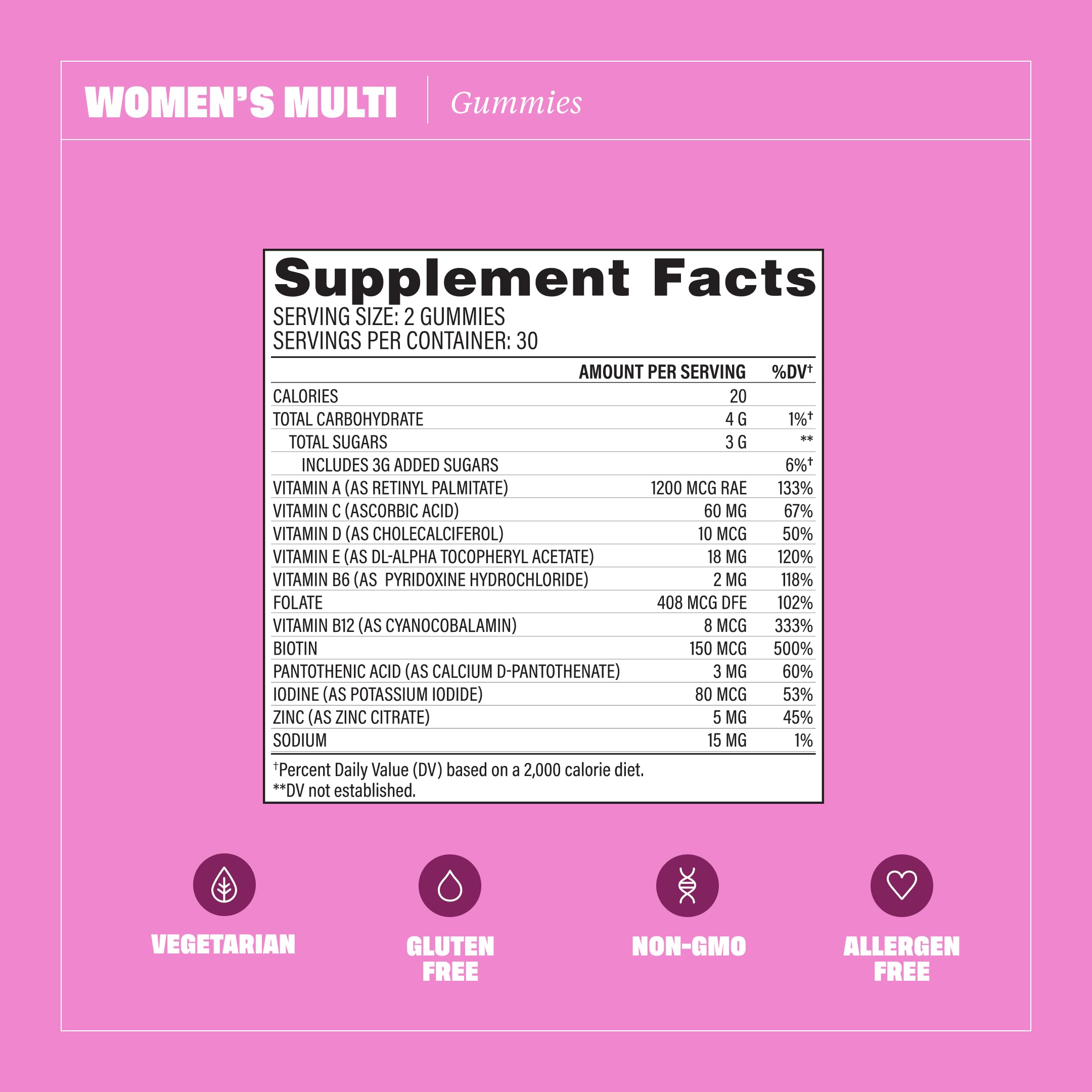 Health By Habit Womens Multivitamin Gummies (60 Gummies) - Non-GMO, Gluten Free Health By Habit