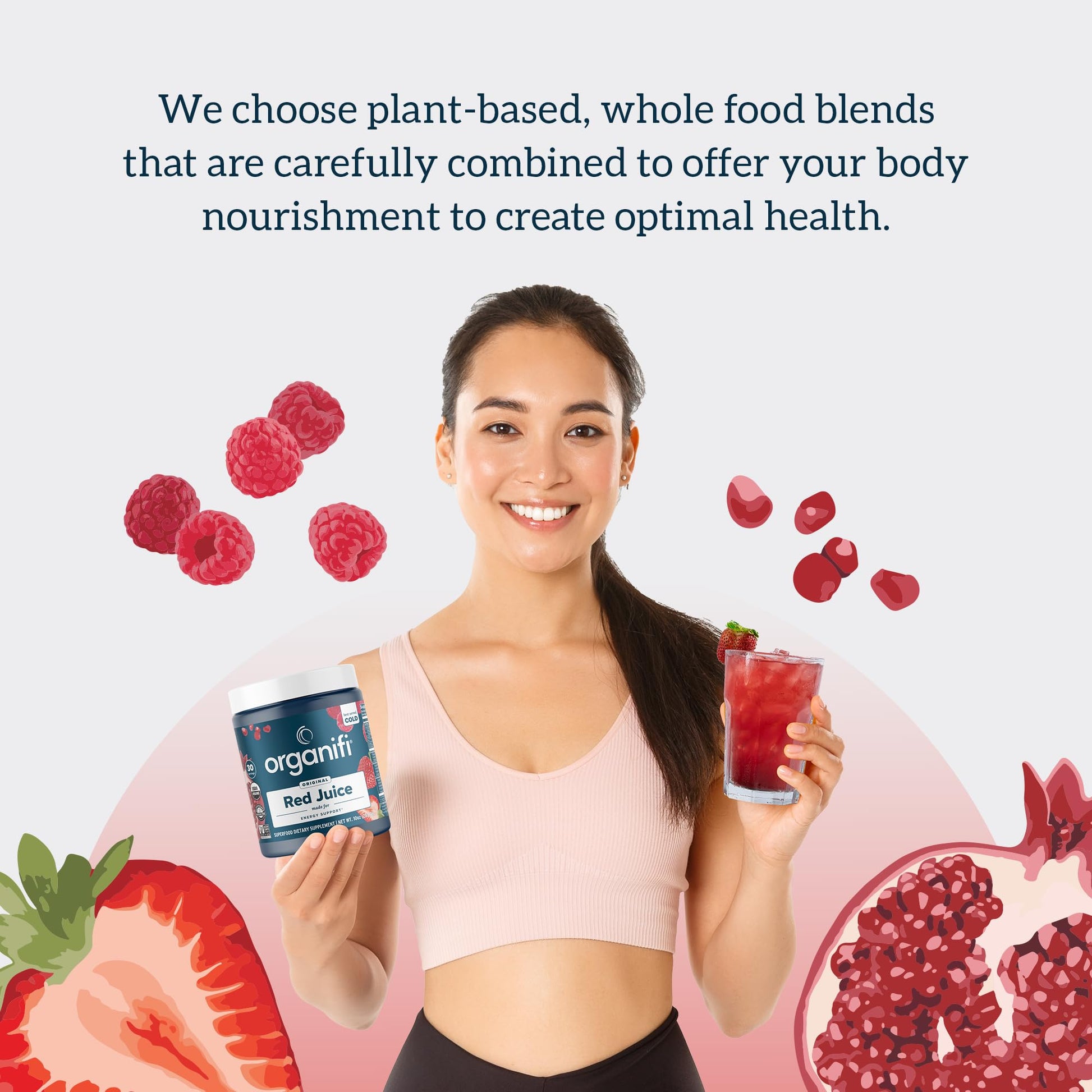 Organifi Red Juice - Vegan Energy Powder - Berry-Flavored Adaptogen Drink Organifi