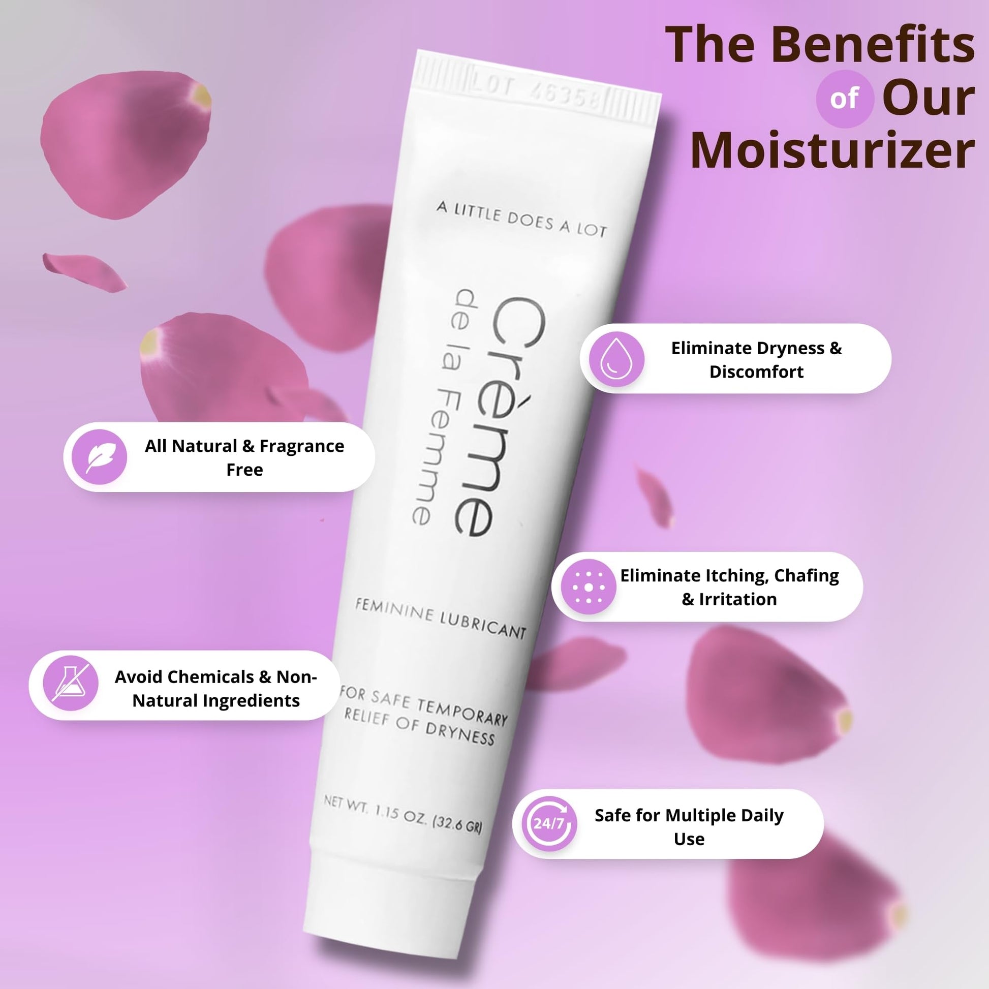 Crème De La Femme Daily Vaginal Moisturizing Cream for Long-Lasting Relief from Feminine Dryness Creme de la Femme