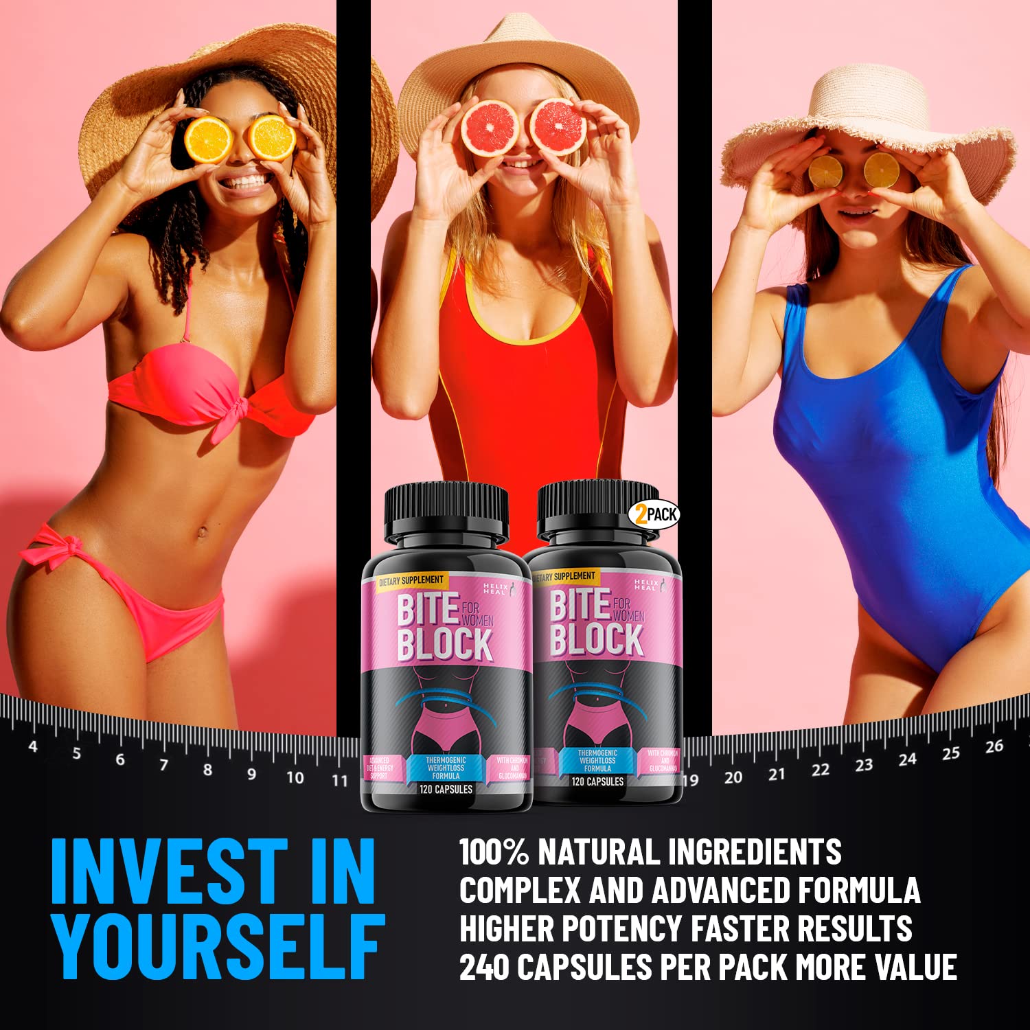 Appetite Suppressant for Women - Weight Loss Pills for Bloating Relief & Carb Blocker Helix Heal