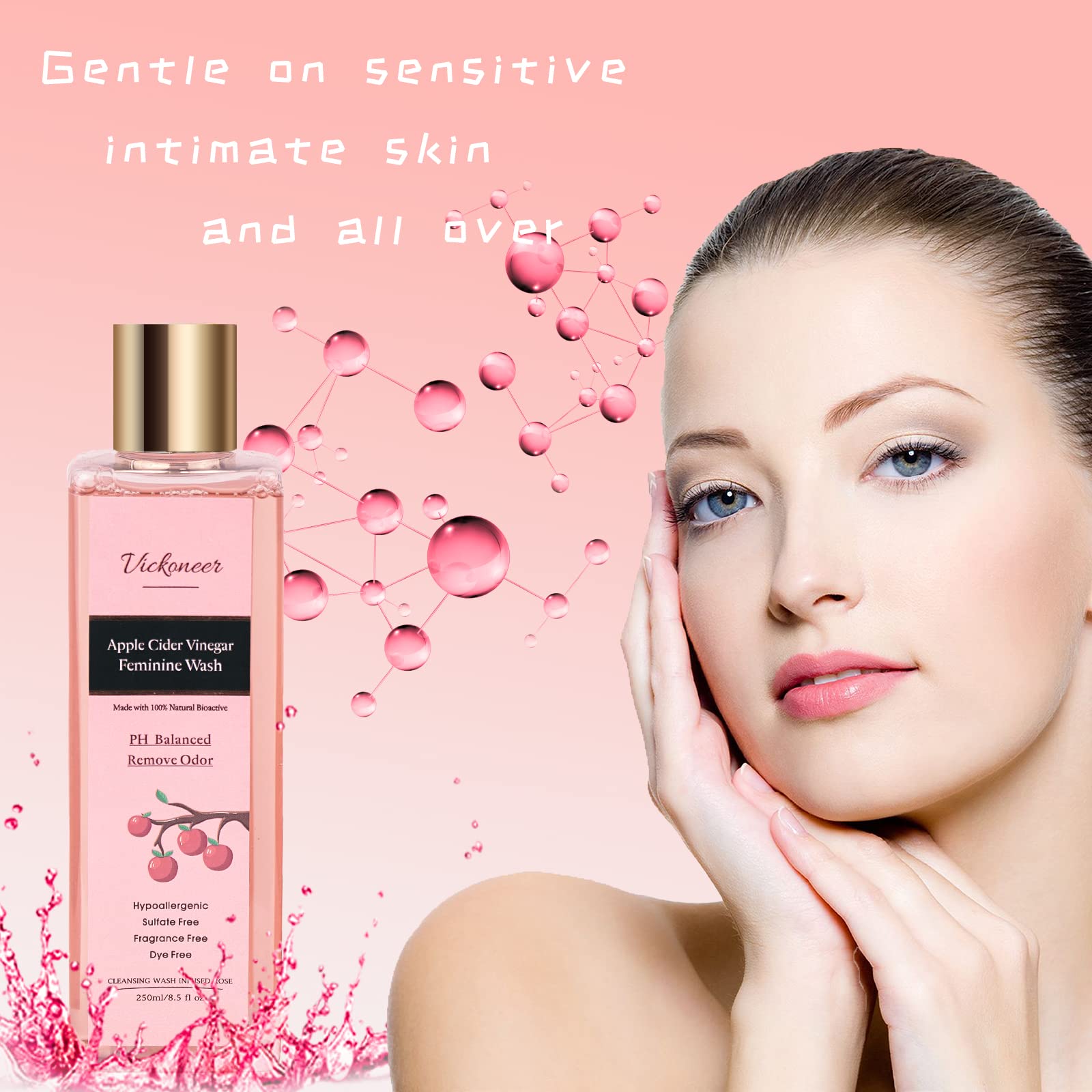 Vickoneer Yoni Wash for Women & Yoni Essential Oil, Intimate Feminine Wash Yoni Care Vickoneer