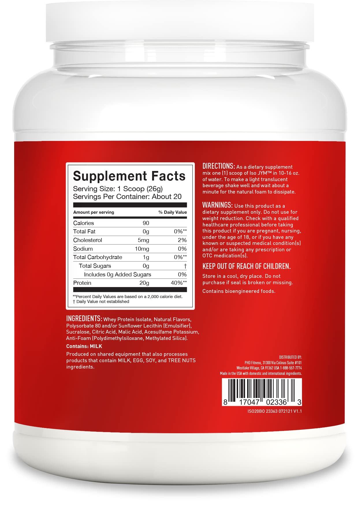 ISO JYM 20 Servings - Bombsicle JYM Supplement Science