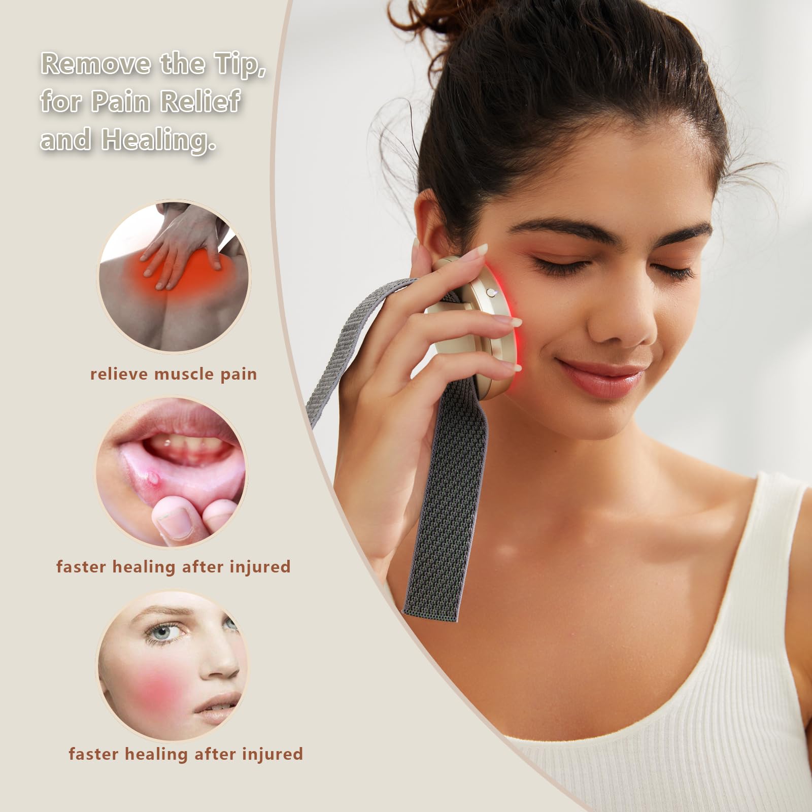 Red Light Therapy Device, Wearable Light Therapy Lamp for Pain Relief for Knee Muscle Feet Hands Origintek