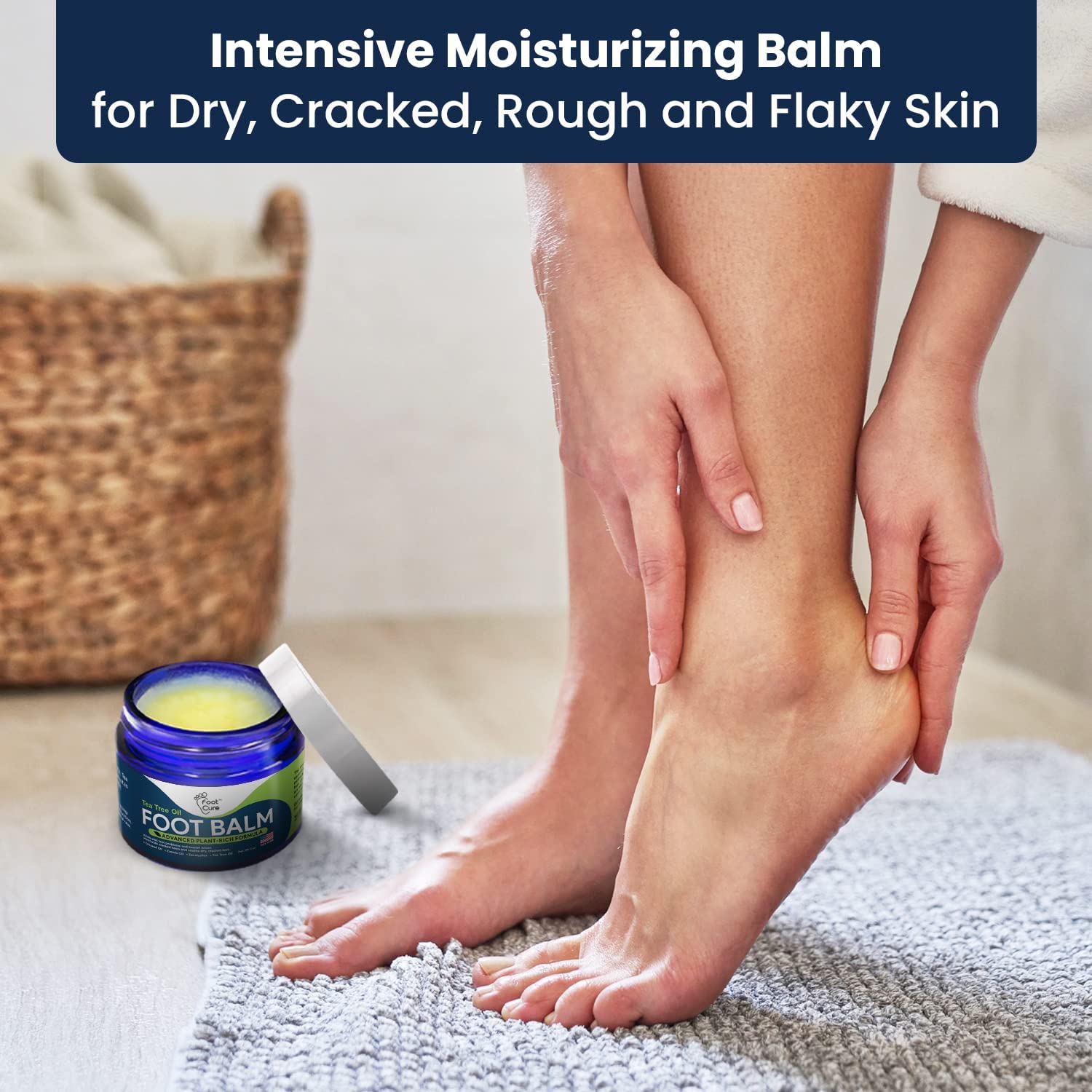 Tea Tree Oil Foot Balm/ Moisturizer For Dry Cracked Feet - Instantly Hydrates & Soothes FOOT CURE