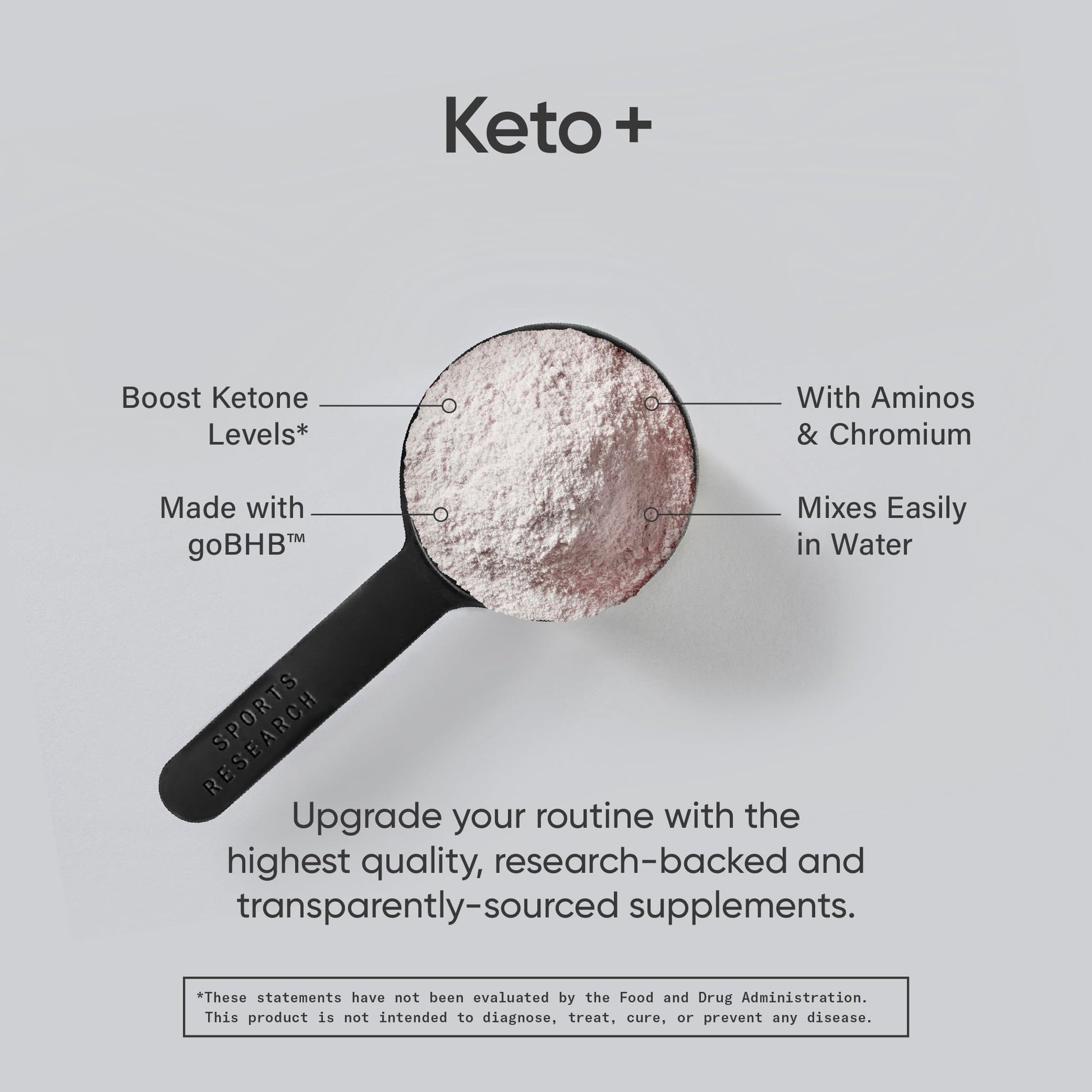 Sports Research Keto Plus Exogenous Ketones with goBHB - 30 Servings | Keto Electrolyte Sports Research