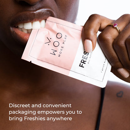 Woo More Play Freshies: All-Natural Feminine Intimacy Towelette Wipes with Coconut Oil