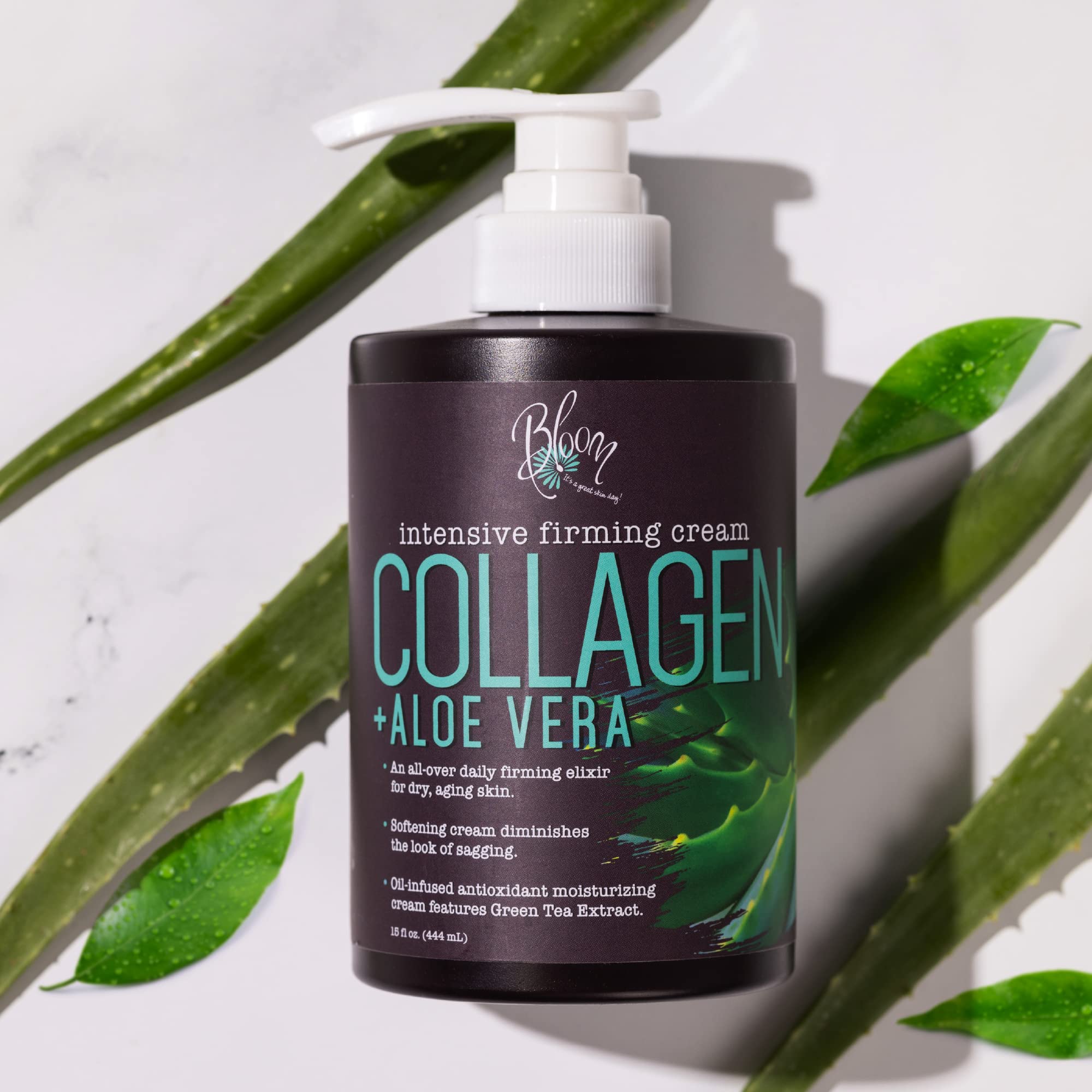 BLOOM Collagen Lotion Skin Care Firming Body Cream, Intensive Anti Aging Moisturizer BLOOM IT'S A GREAT SKIN DAY!