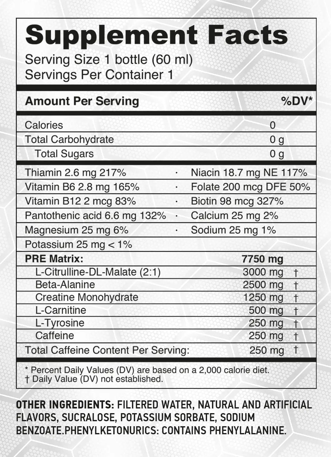 HARDLABZ PRE – Extra Strength Liquid Pre-Workout Energy Shot with Caffeine (250 mg), Citrulline, Alanine, Creatine, Carnitine, Tyrosine, Vitamins, Electrolytes for Extreme Energy and Outstanding Athletic Performance, Zero Sugar, 2oz -12 pack