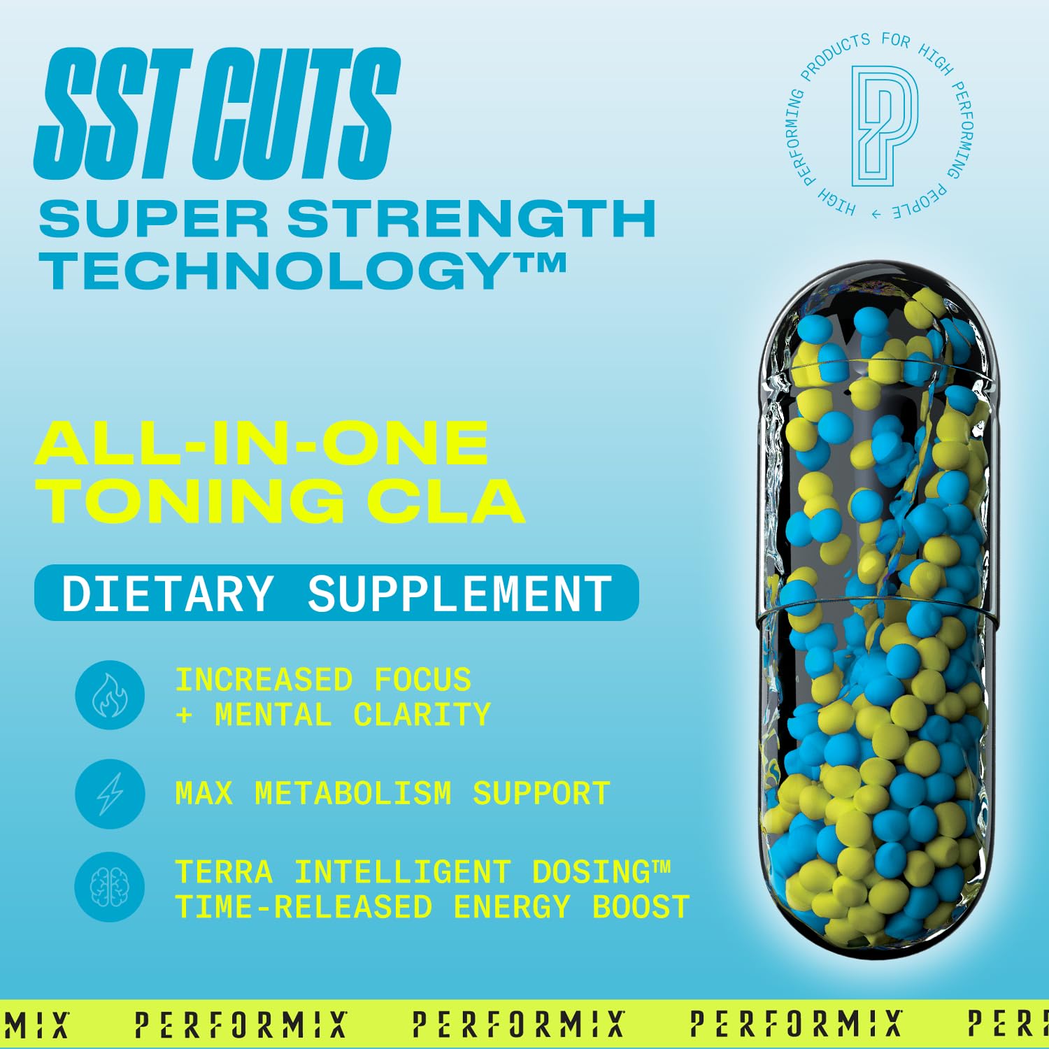 PERFORMIX - SST Cuts - Thermogenic with CLA - Energy, Focus & Mood - Metabolism Support PERFORMIX