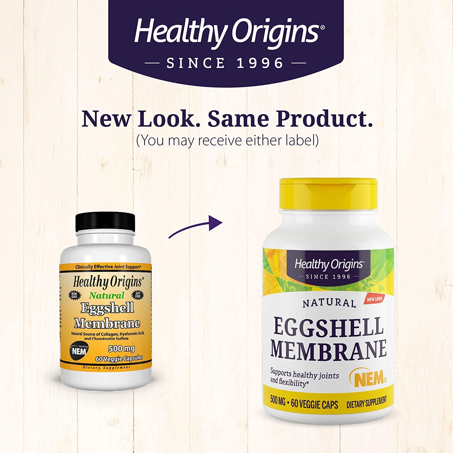 Healthy Origins Eggshell Membrane (NEM), 500 mg - Natural Collagen and Joint Support Healthy Origins