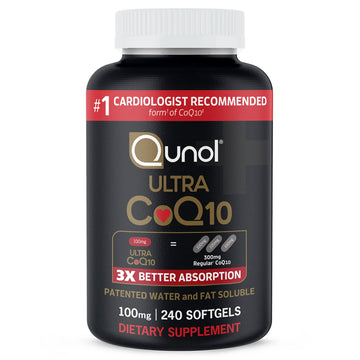 Qunol CoQ10 100mg Softgels Ultra 3X Better Absorption Coenzyme Q10 - Antioxidant 