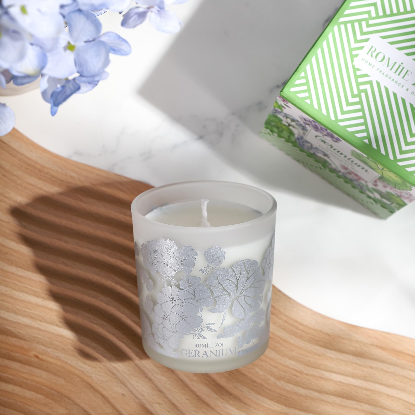 ROMIIE ZOI Scented Candle - Geranium - 6oz Aromatherapy Soy Wax Jar Candle for Home, Gifts for Women ROMIIE ZOI
