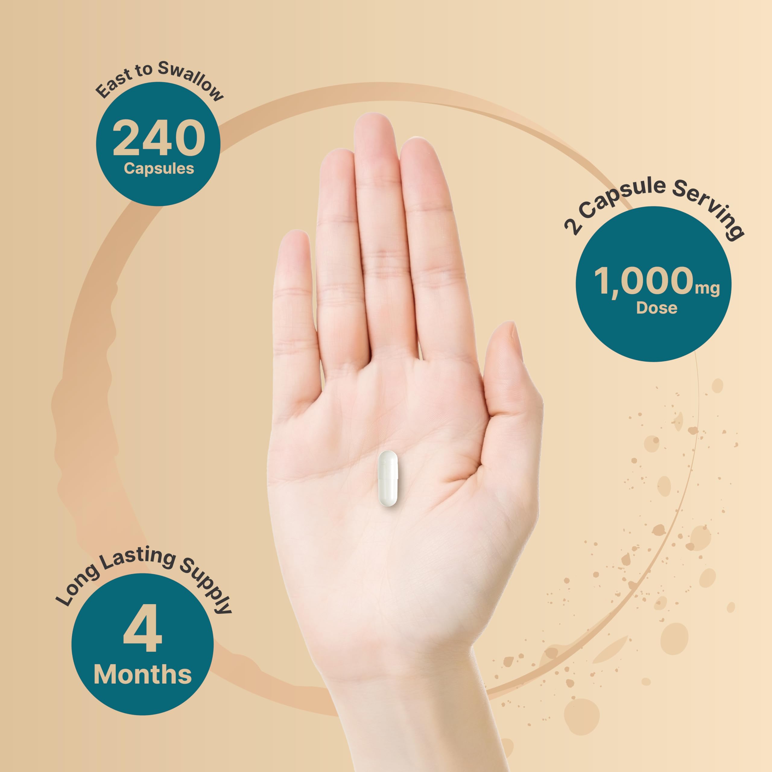 NatureBell Magnesium Glycinate Supplement 1,000mg | 500mg Per Capsule, 240 Pills NatureBell