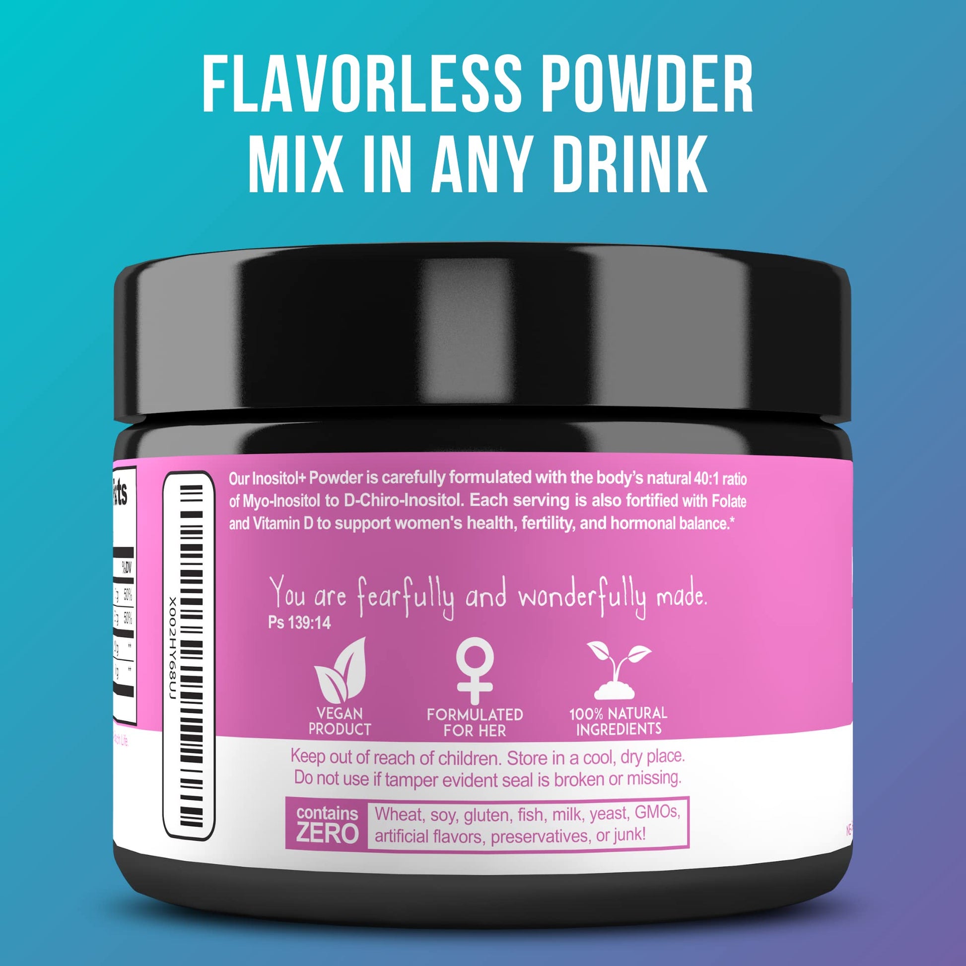 Premium Inositol Supplement - Myo-Inositol and D-Chiro Inositol Powder Plus Folate Optify