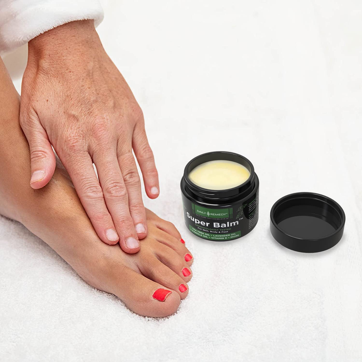 DAILY REMEDY Tea Tree Oil Extra Strength Super Balm - Athletes Foot Cream Combats DAILY REMEDY